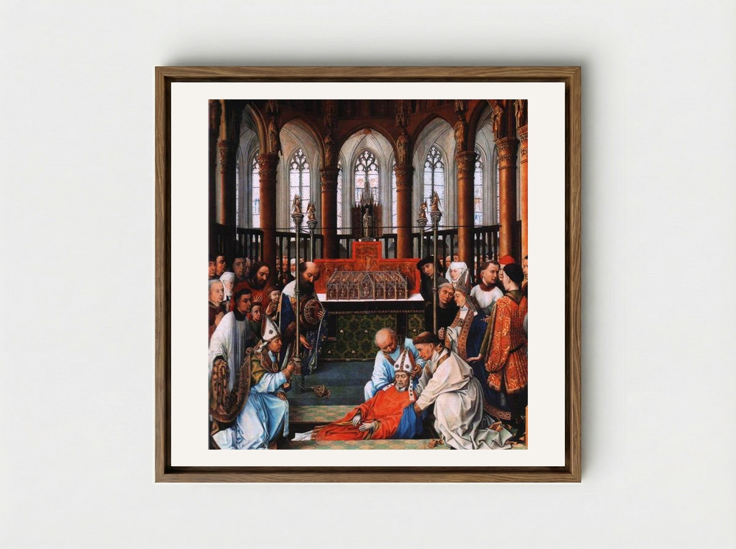 Exhumation of Saint Hubert - Rogier van der Weyden - Framed Canvas Wood