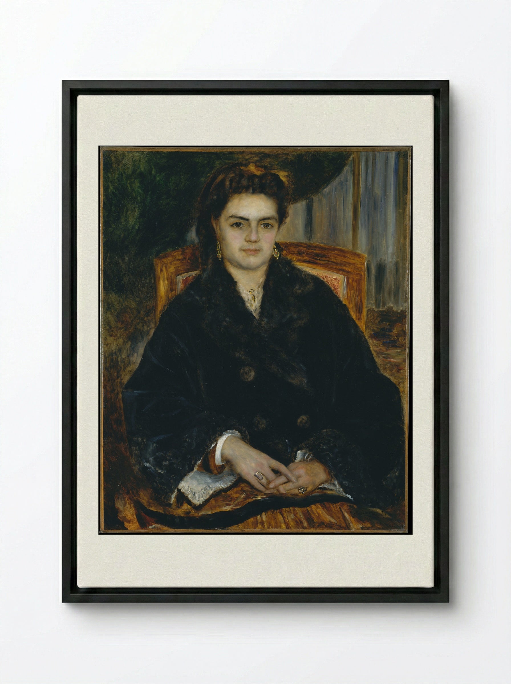 Madame Édouard Bernier - Auguste Renoir - Framed Canvas Black