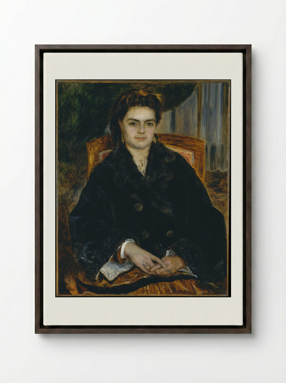 Madame Édouard Bernier - Auguste Renoir - Framed Canvas Dark Wood