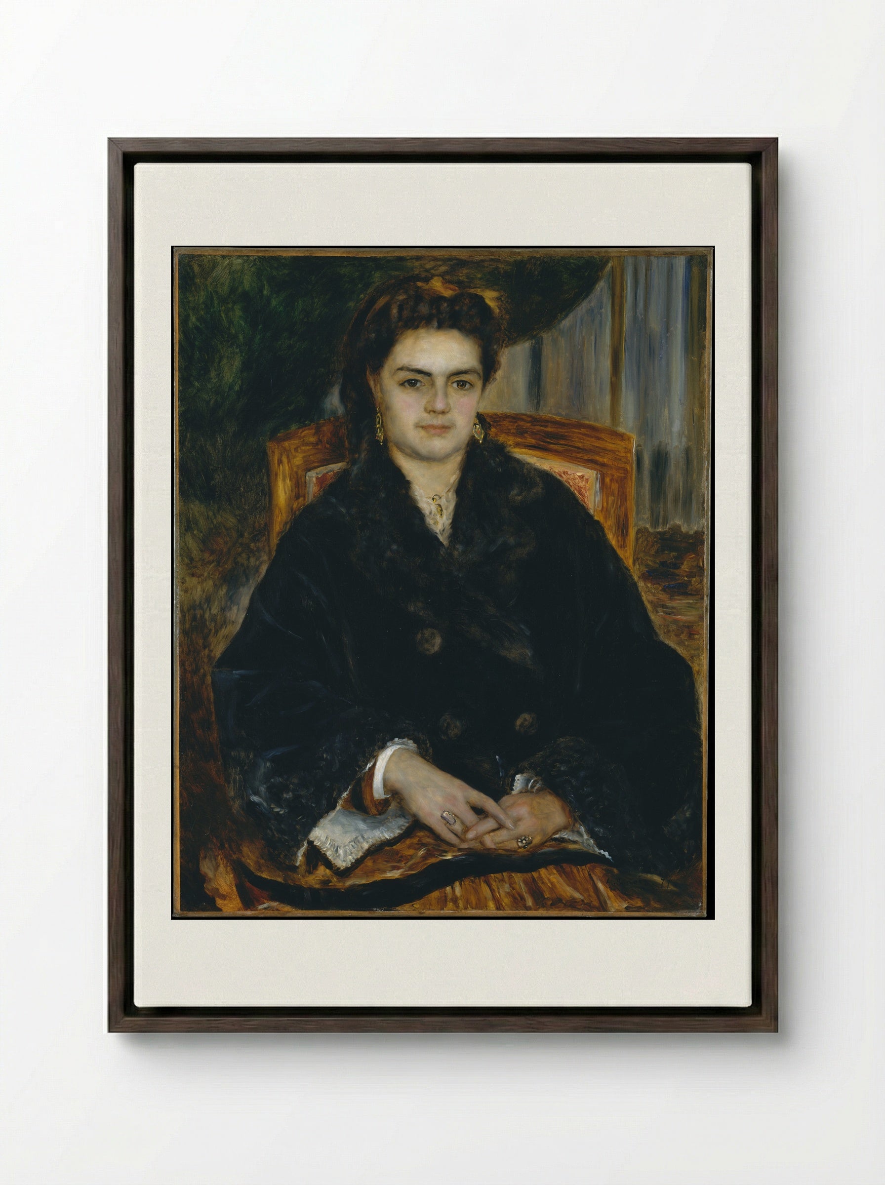 Madame Édouard Bernier - Auguste Renoir - Framed Canvas Dark Wood