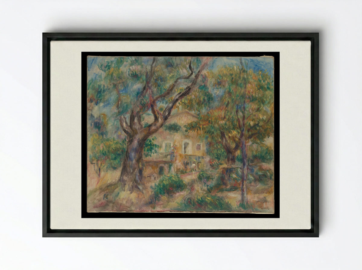 The Farm at Les Collettes, Cagnes - Auguste Renoir - Framed Canvas Black