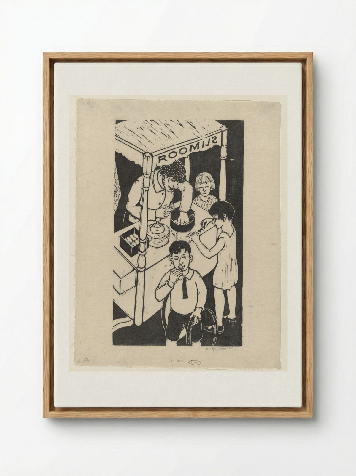 IJskarretje (Ice Cream Cart) - Ger Gerrits - Framed Canvas Wood