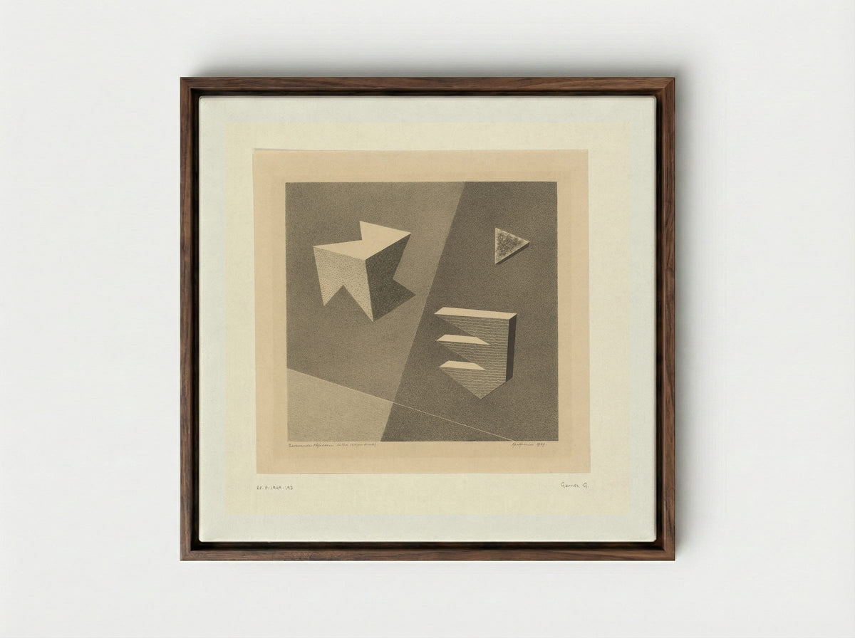 Zwevende objecten - Ger Gerrits - Framed Canvas Dark Wood