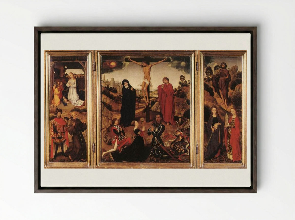 Sforza Triptych - Rogier van der Weyden - Framed Canvas Dark Wood