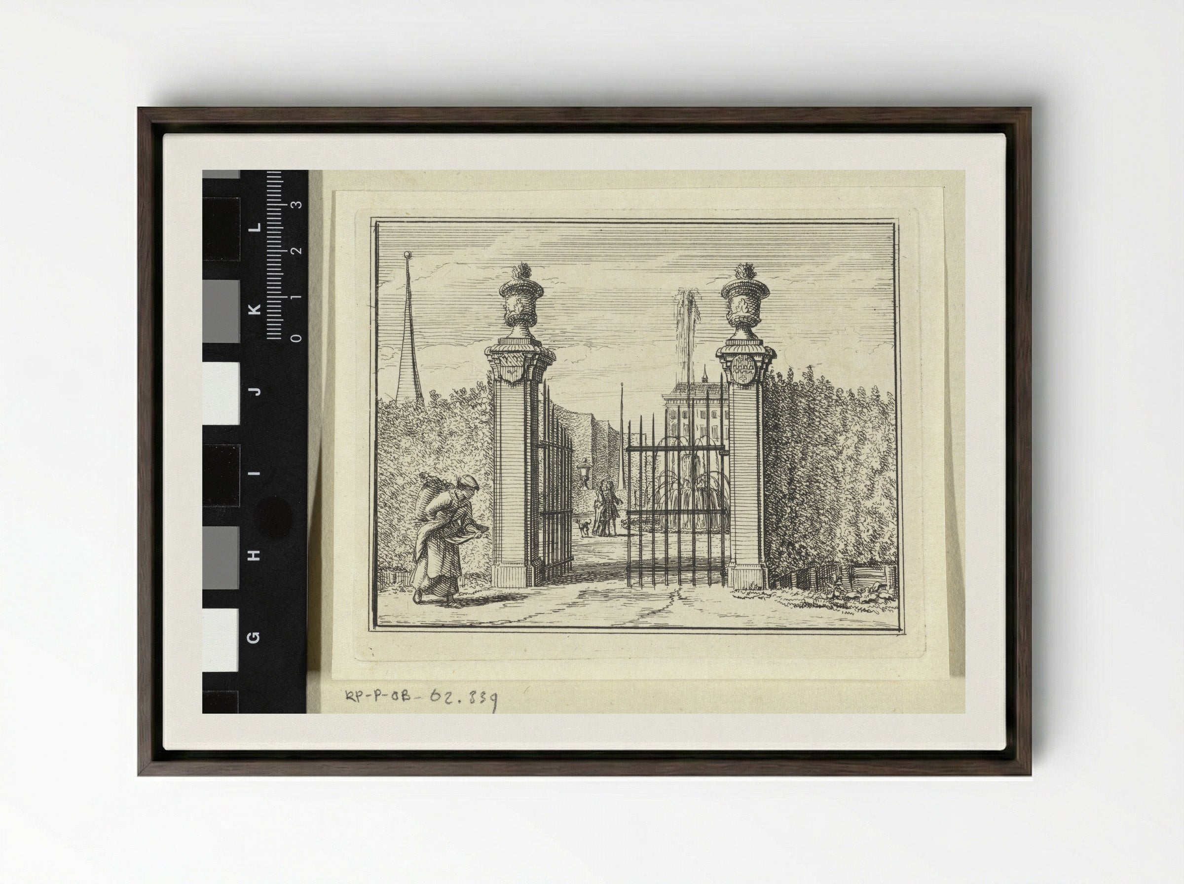 Toegangsspoort van een landhuis - Vincent Laurensz. van der Vinne (II) - Framed Canvas Dark Wood