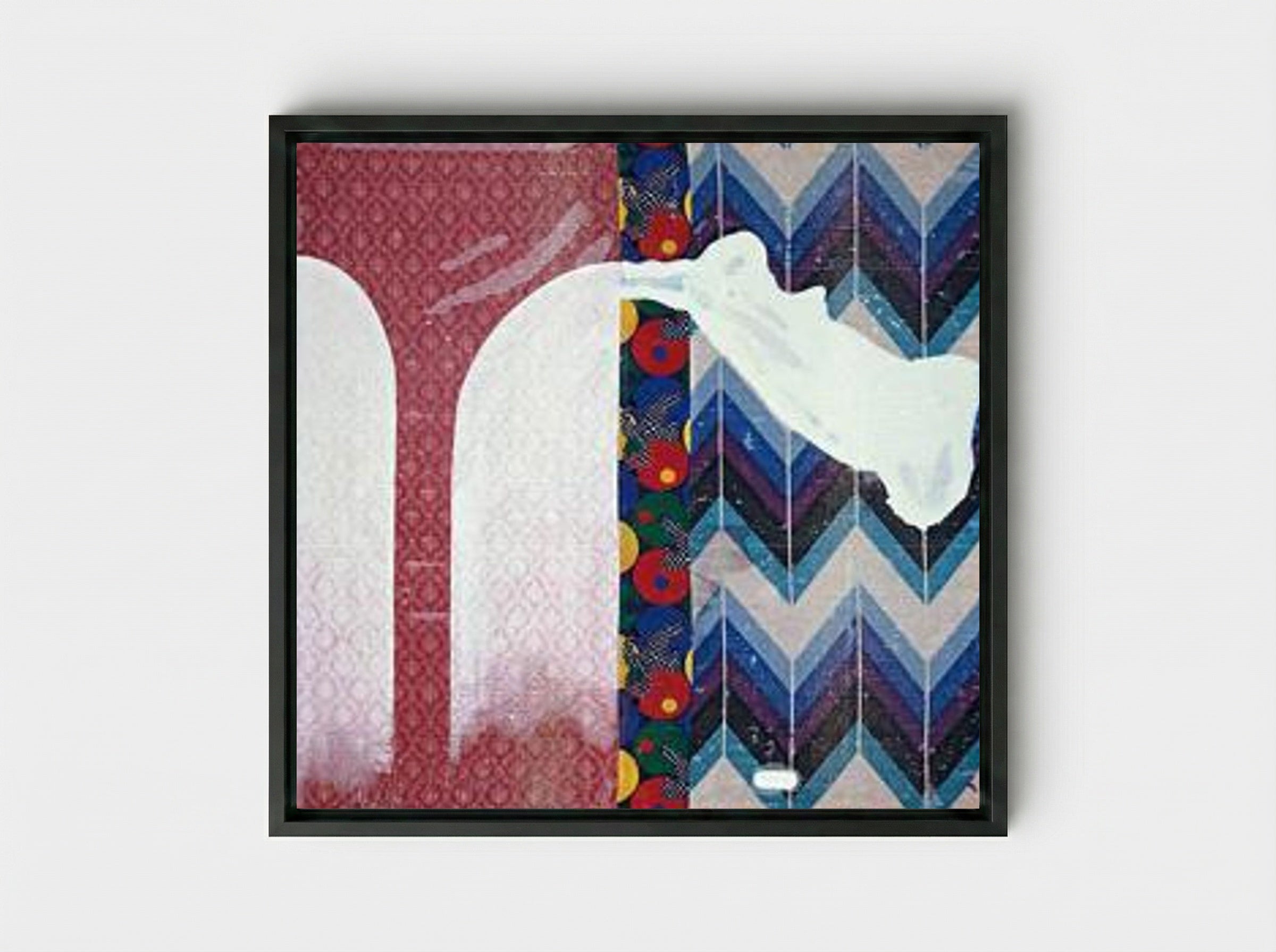 Untitled (Lens Painting) - Sigmar Polke - Framed Canvas Black