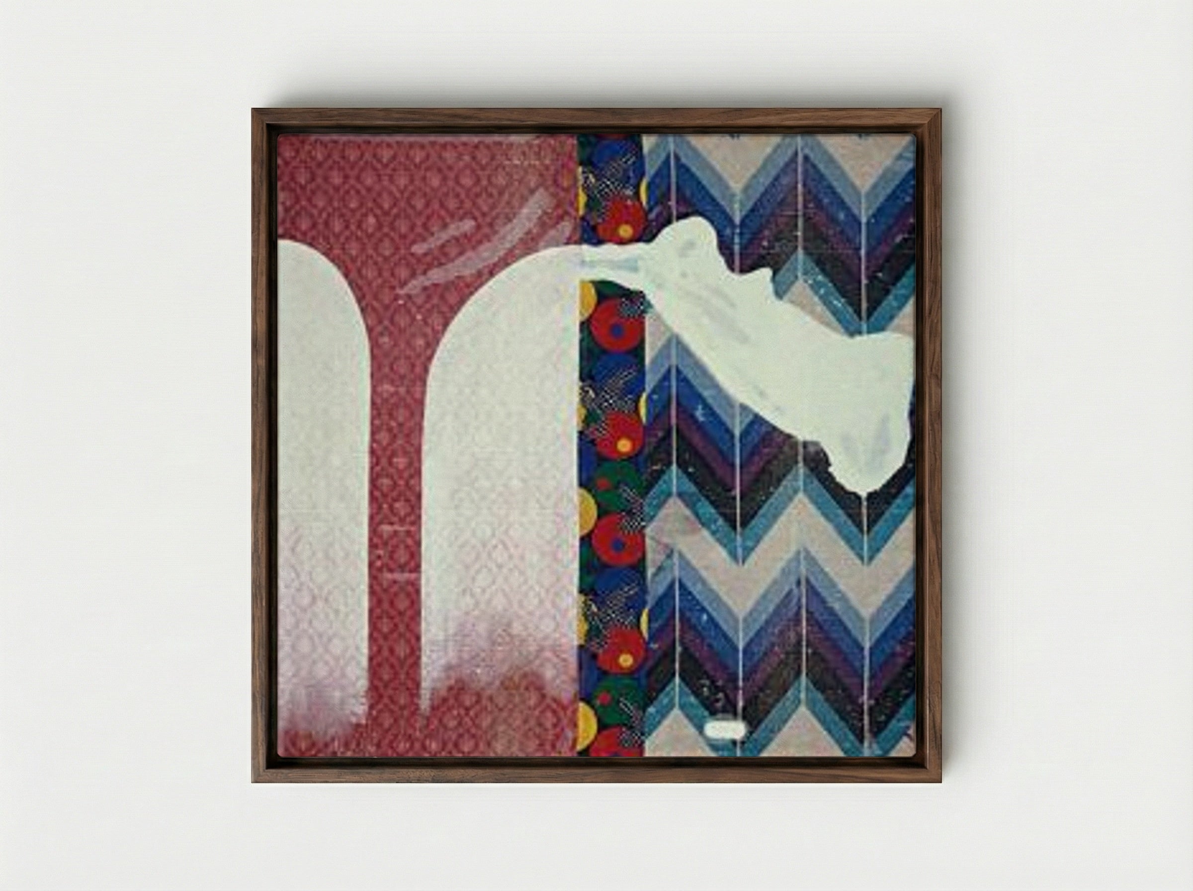 Untitled (Lens Painting) - Sigmar Polke - Framed Canvas Dark Wood