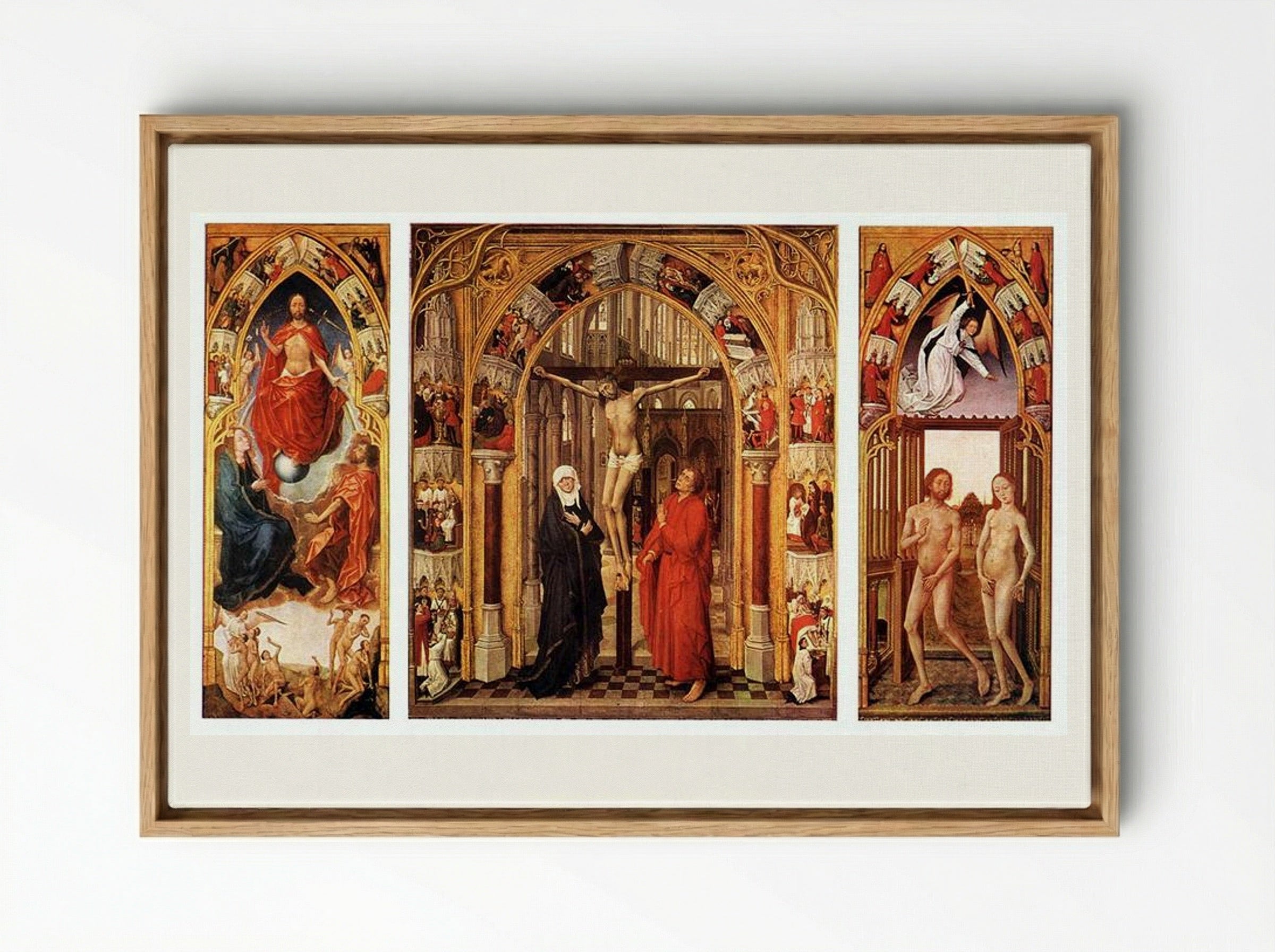Triptych of the Redemption - Rogier van der Weyden - Framed Canvas Wood