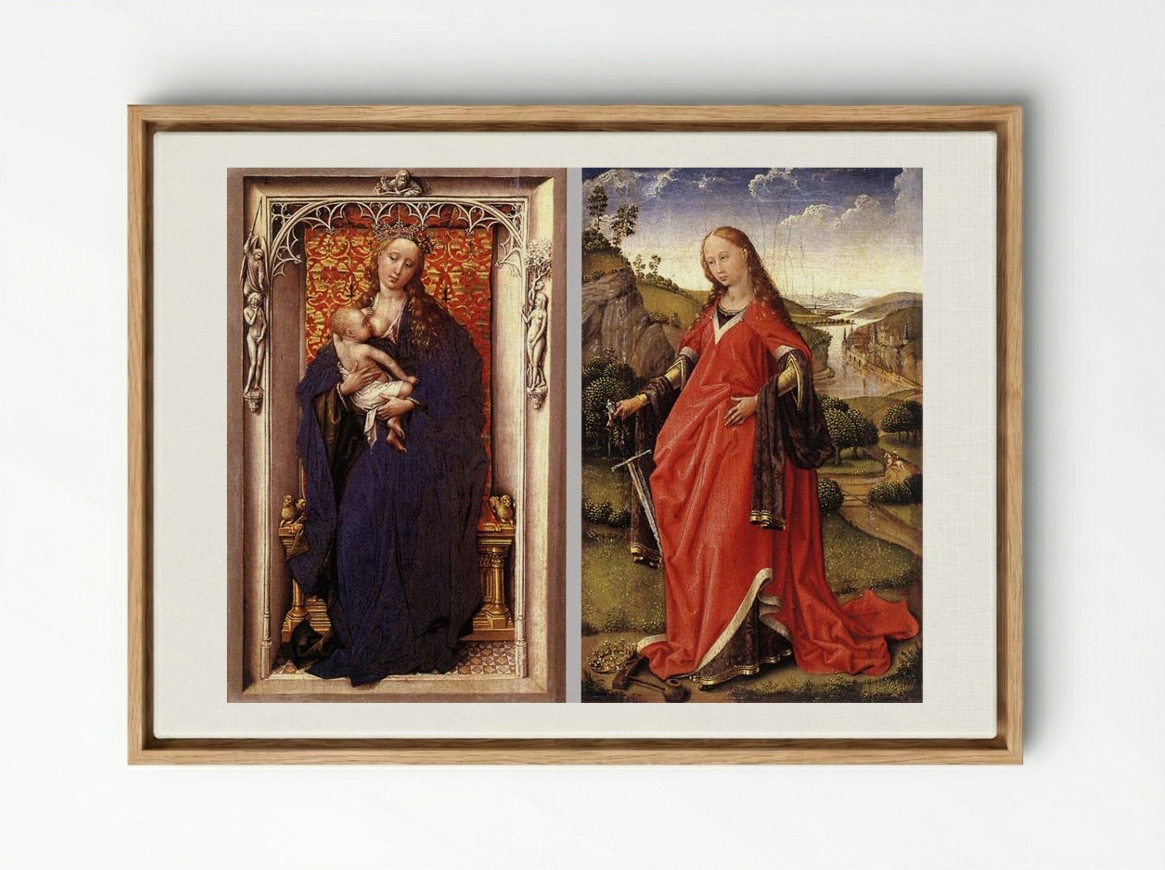 Various Altarpieces - Rogier van der Weyden - Framed Canvas Wood