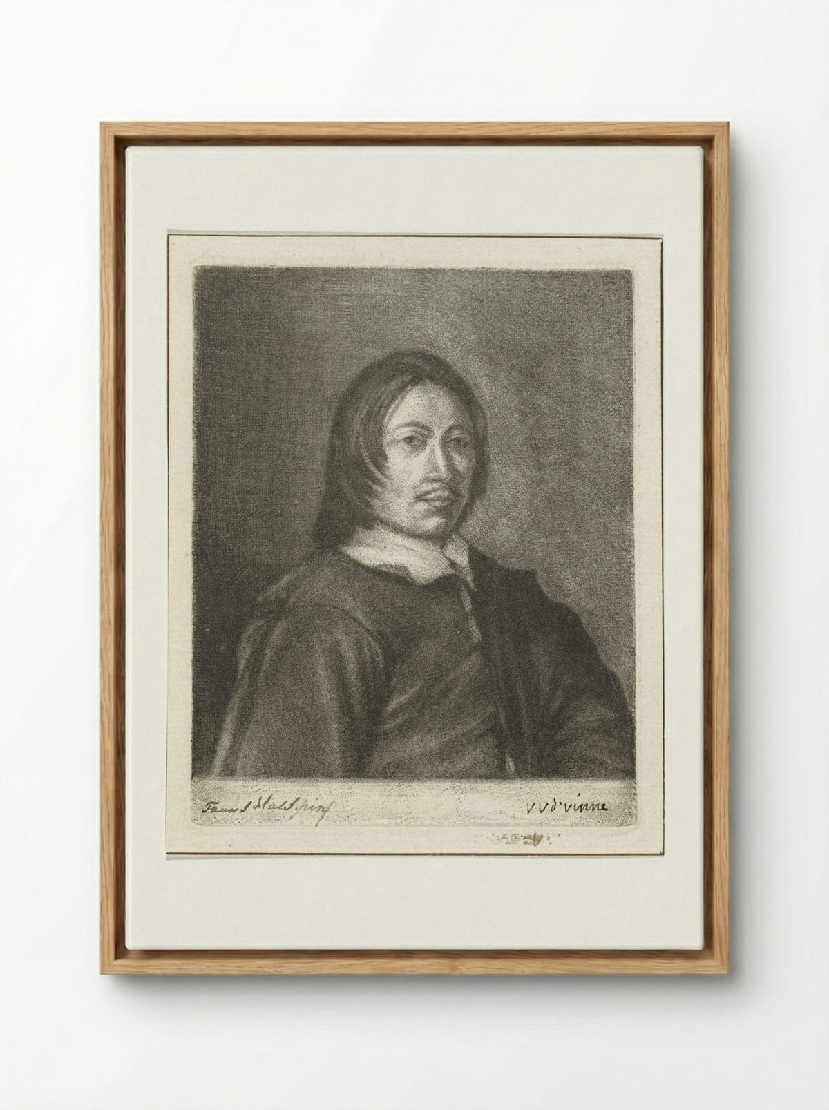 Portrait of a Man (After Frans Hals) - Vincent Laurensz. van der Vinne (II) - Framed Canvas Wood