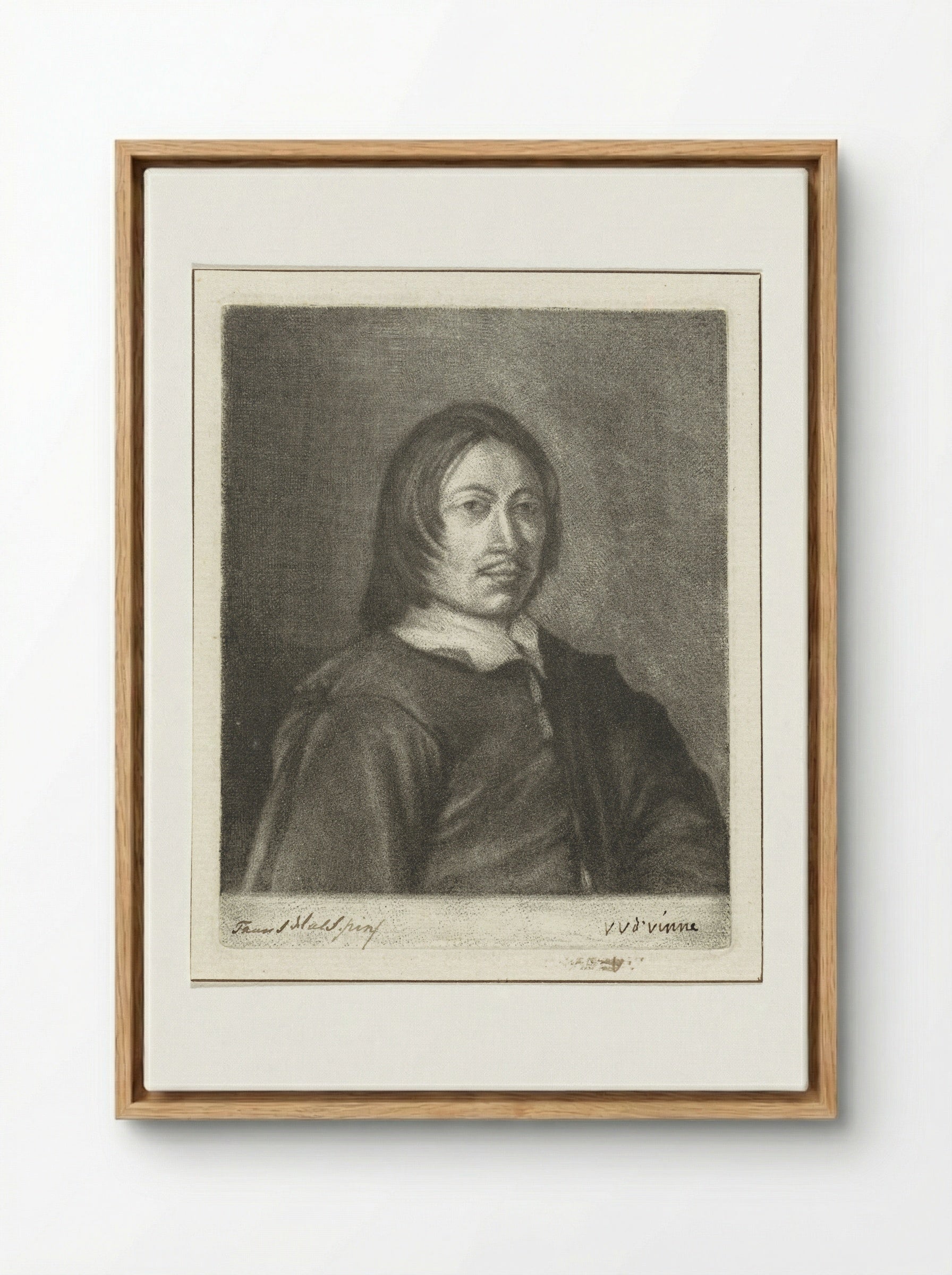 Portrait of a Man (After Frans Hals) - Vincent Laurensz. van der Vinne (II) - Framed Canvas Wood