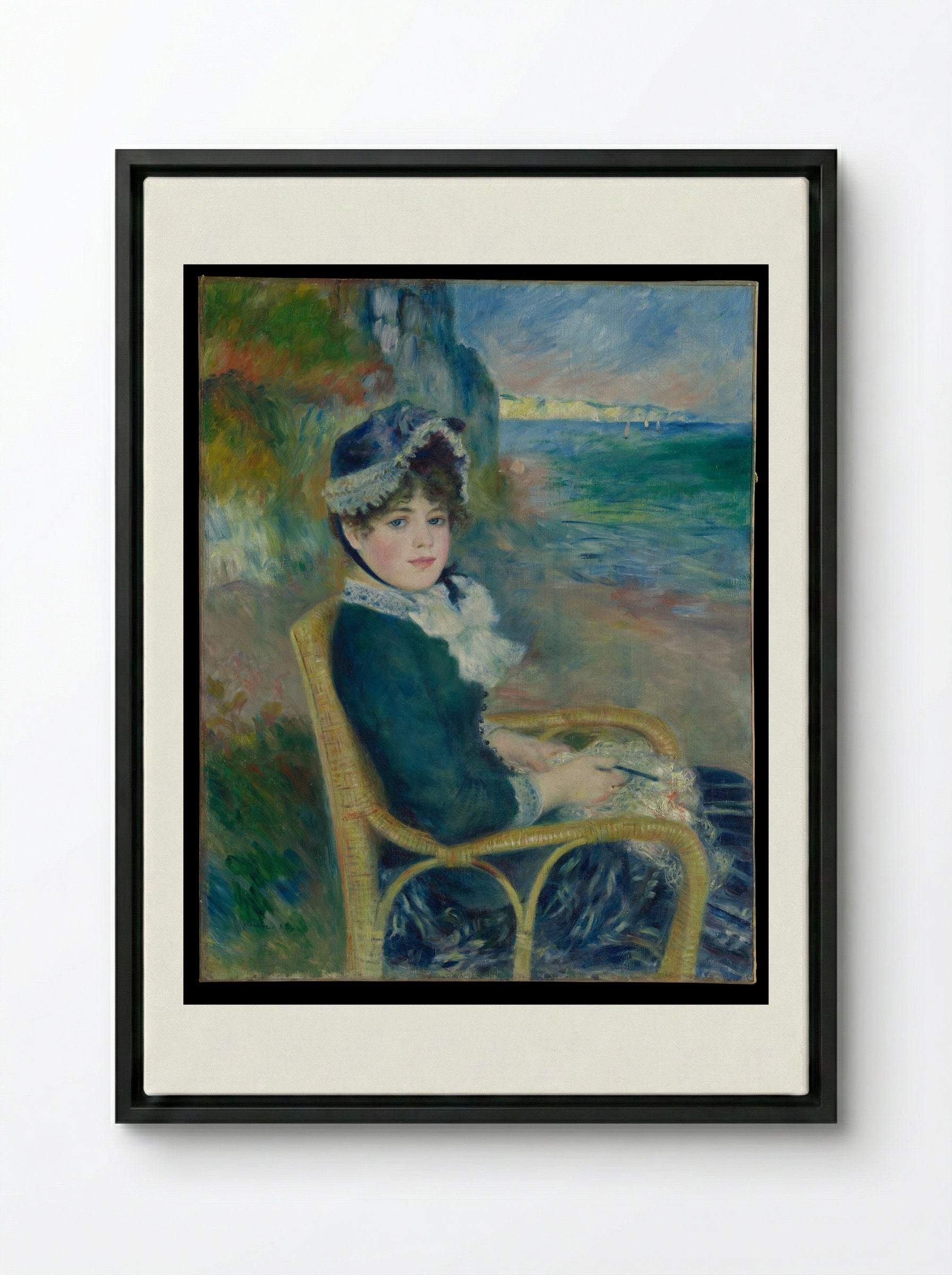 By the Seashore - Auguste Renoir - Framed Canvas Black