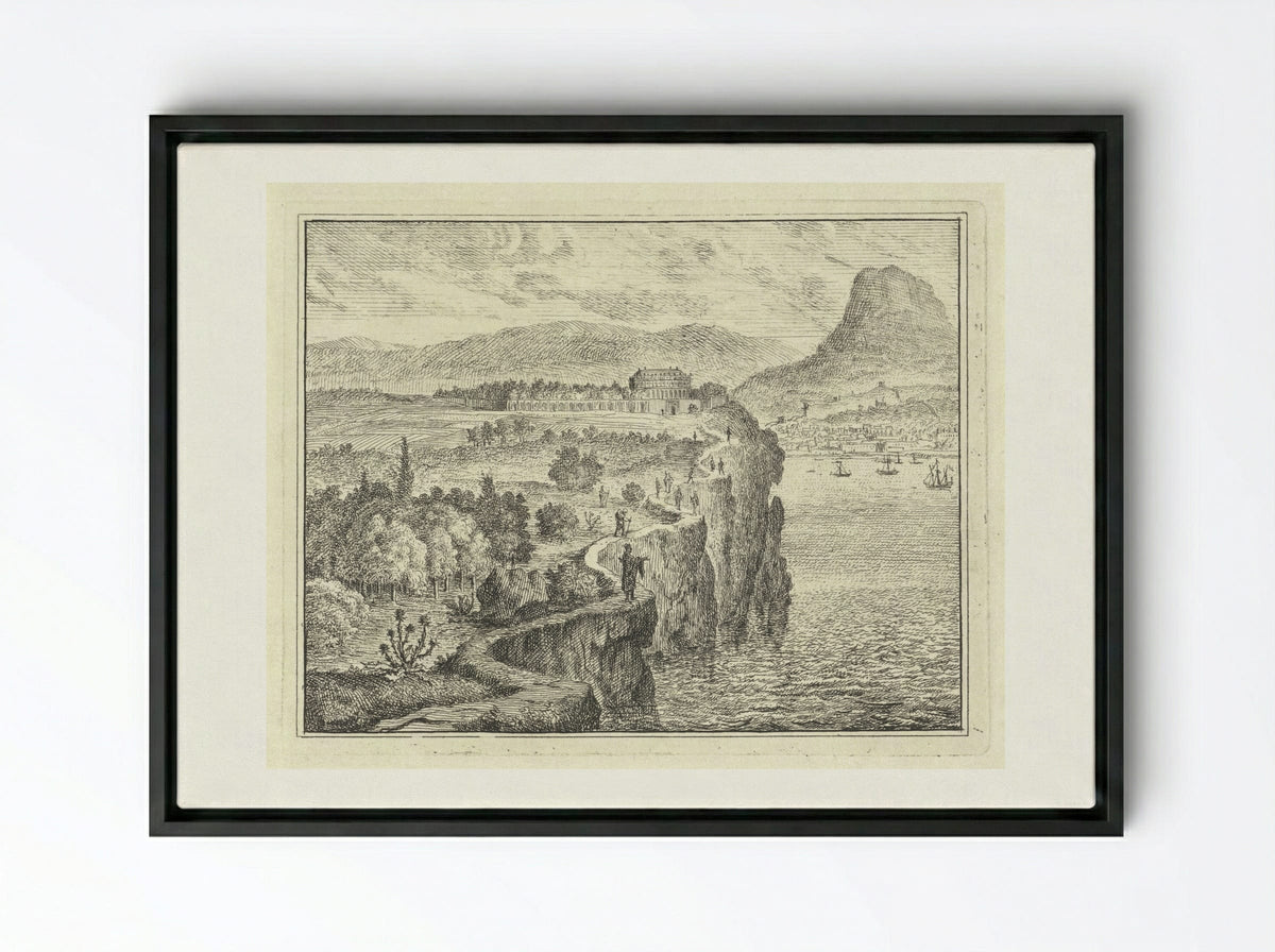 Pad langs kliffen - Vincent Laurensz. van der Vinne (II) - Framed Canvas Black
