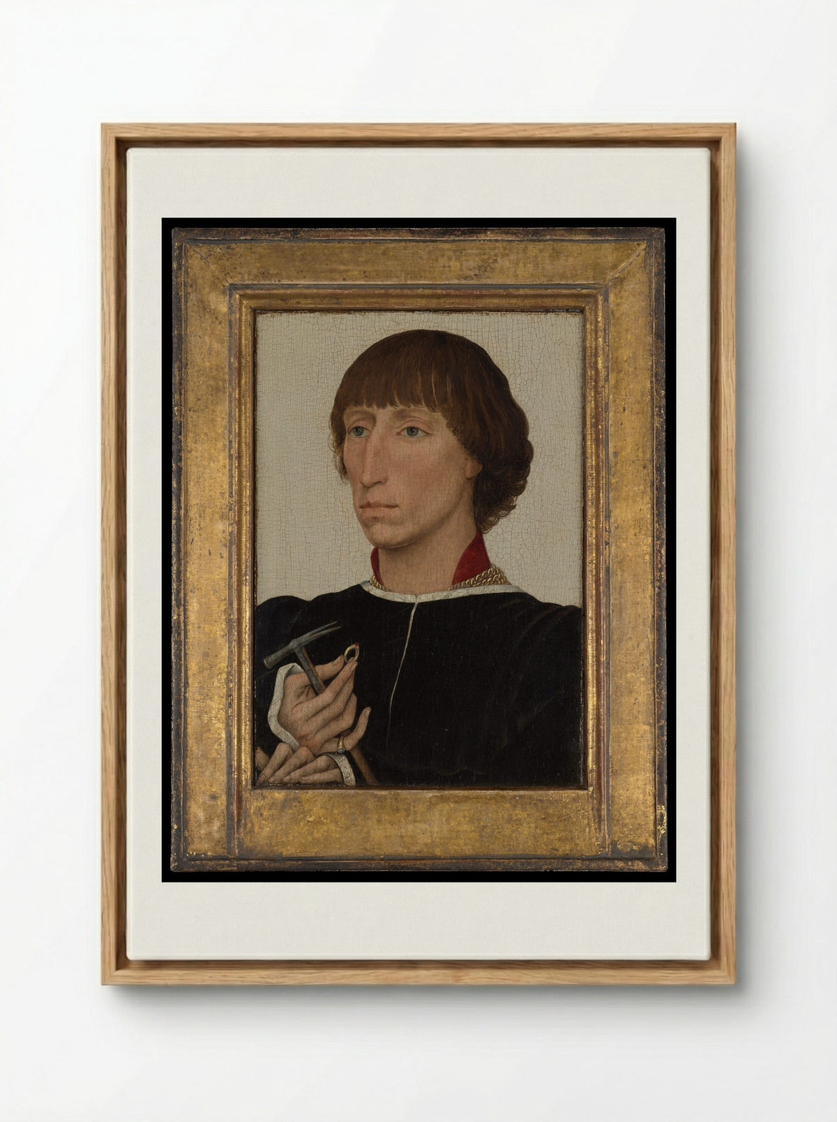 Portrait of Francesco d'Este - Rogier van der Weyden - Framed Canvas Wood