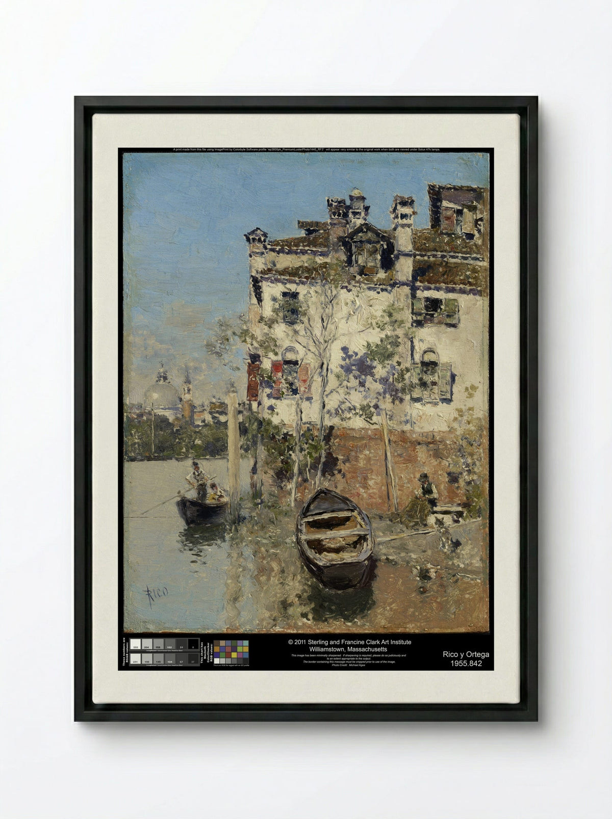 A Canal in Venice - Martín Rico y Ortega - Framed Canvas Black
