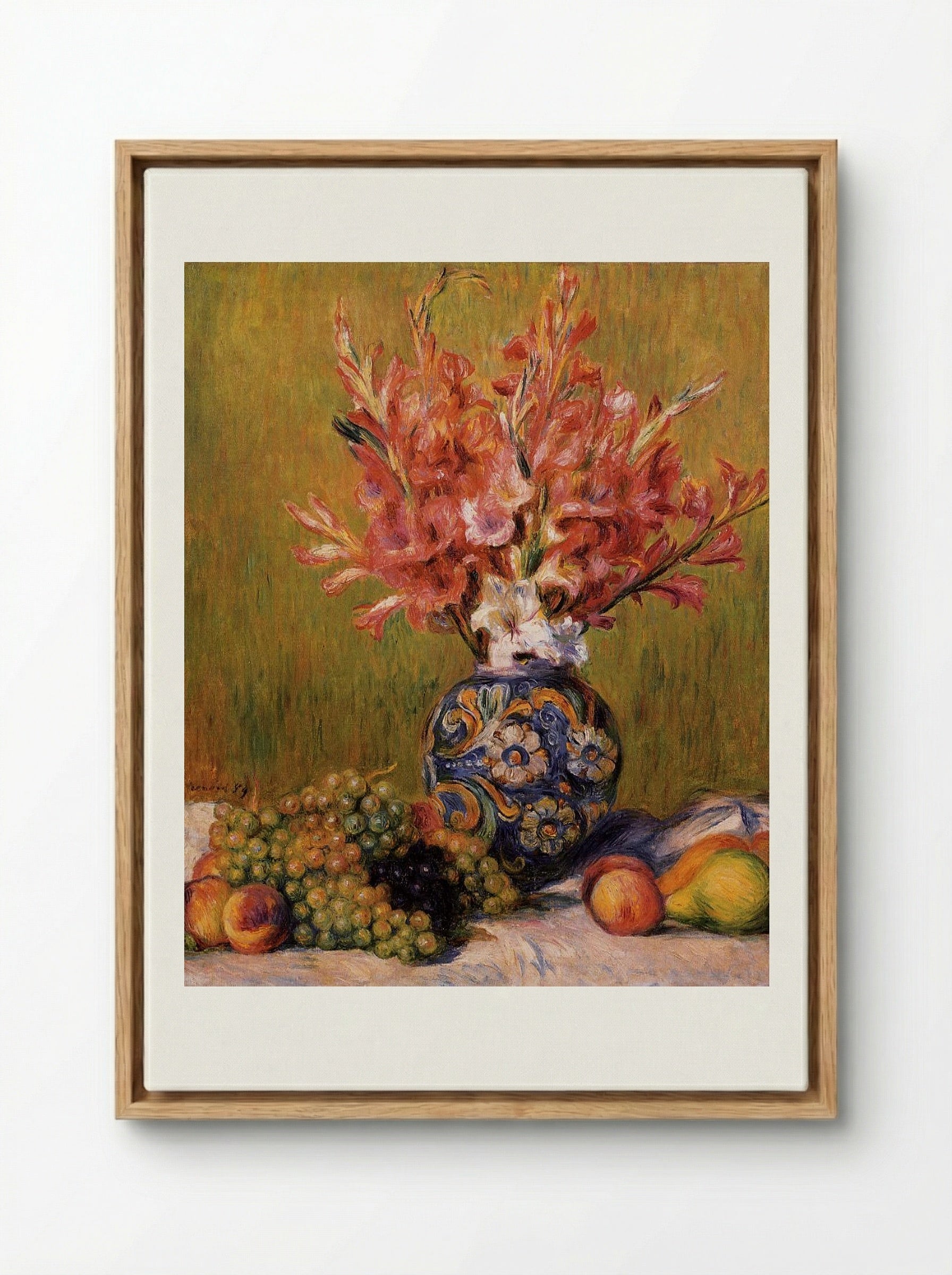 Gladioli in a Vase - Auguste Renoir - Framed Canvas Wood