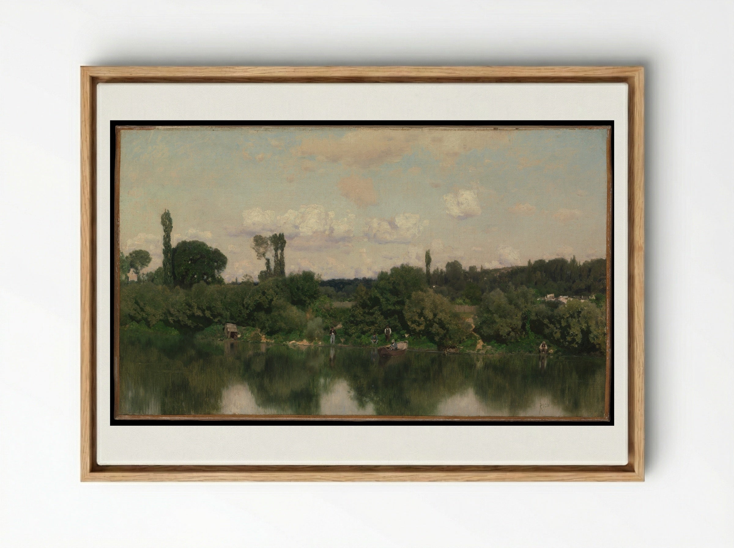 On the Seine - Martín Rico y Ortega - Framed Canvas Wood