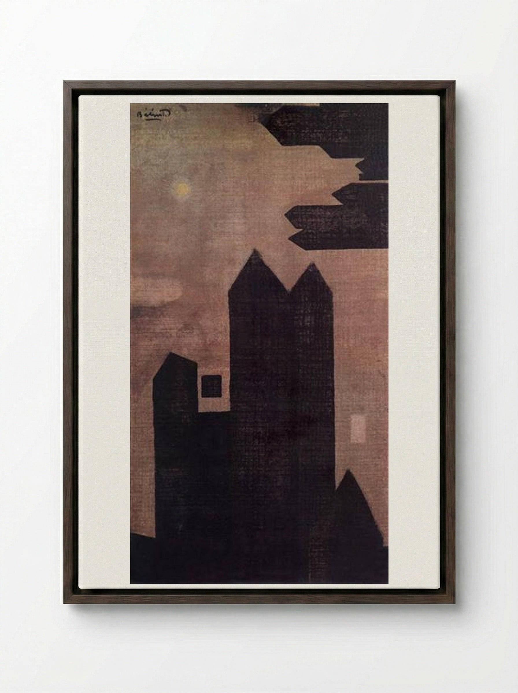 Houses at Hastings - Endre Bálint - Framed Canvas Dark Wood