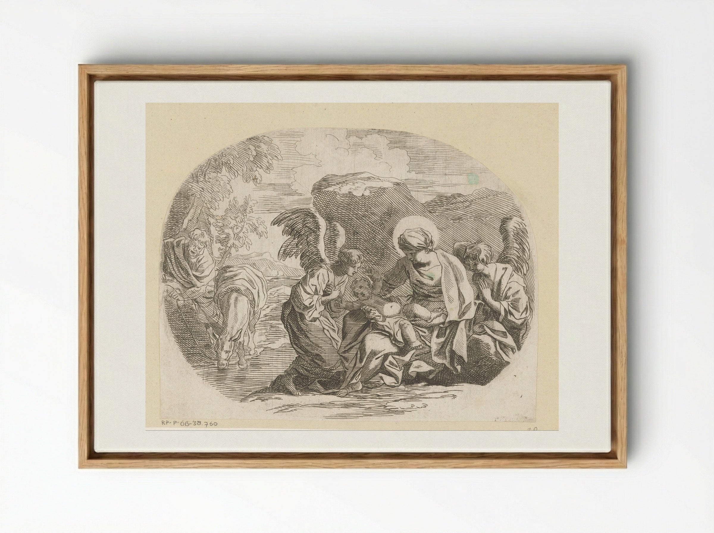Rest on the Flight into Egypt - Sébastien Bourdon - Framed Canvas Wood