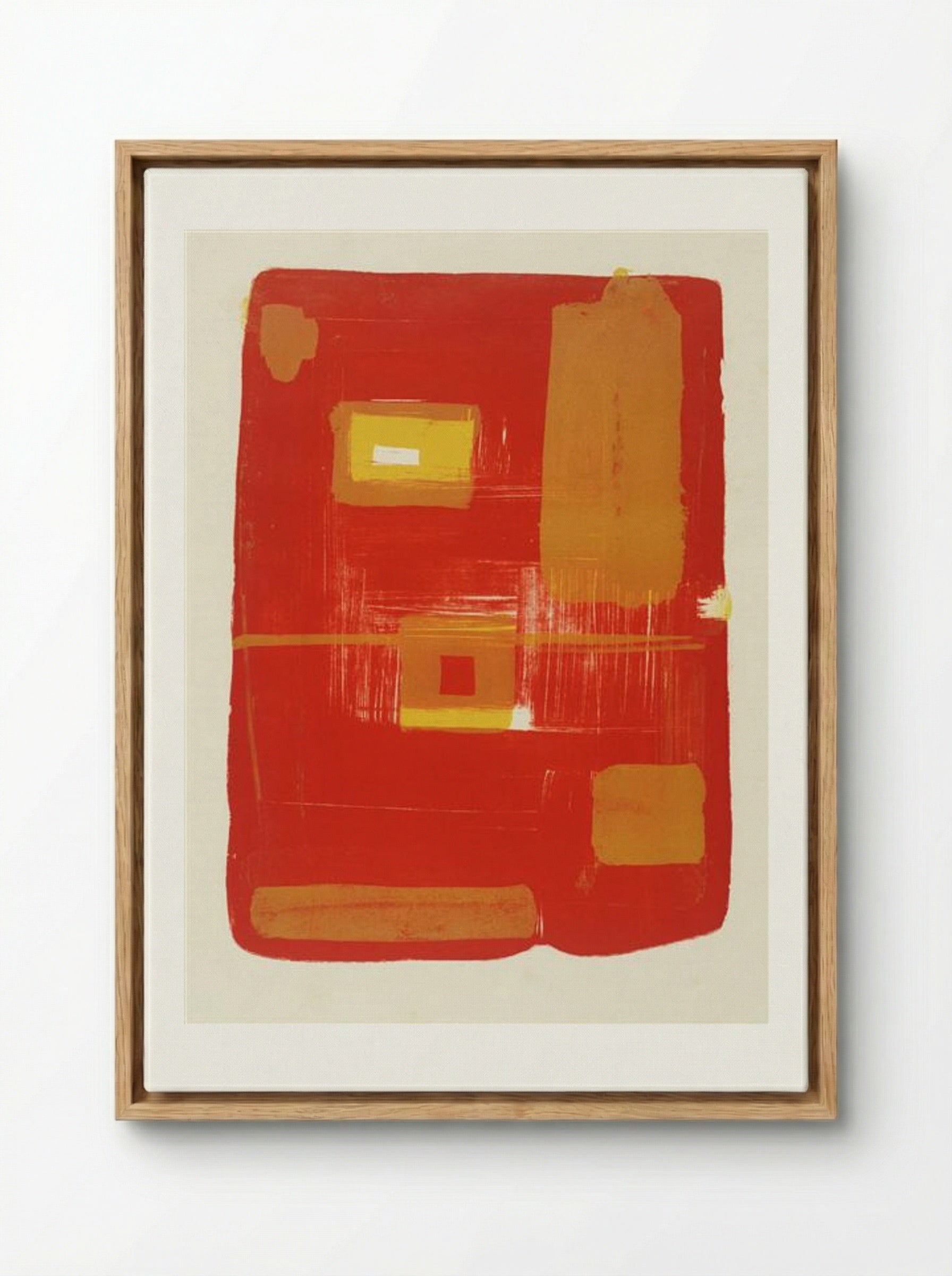Red and Yellow Image - Patrick Heron - Framed Canvas Wood