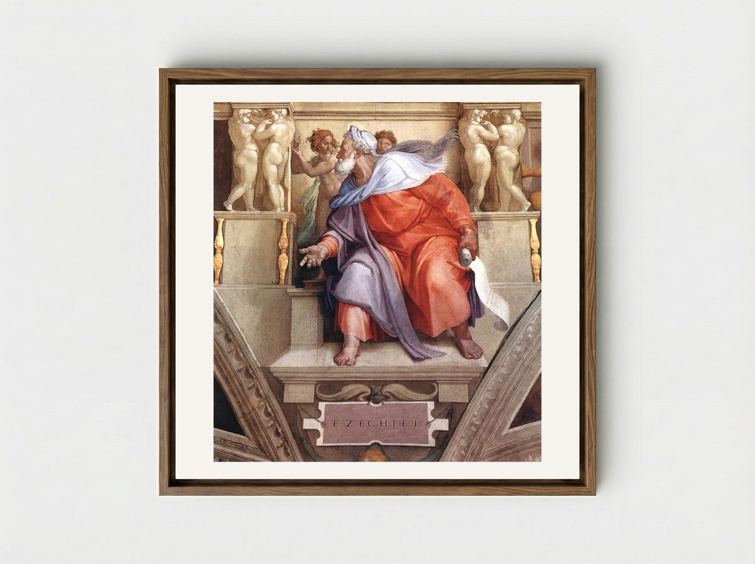 The Prophet Ezekiel - Michelangelo Buonarroti - Framed Canvas Wood