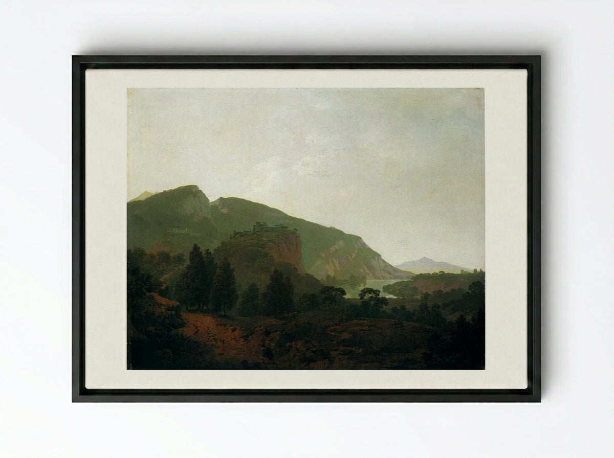 Italian Landscape - Joseph Wright of Derby - Framed Canvas Black