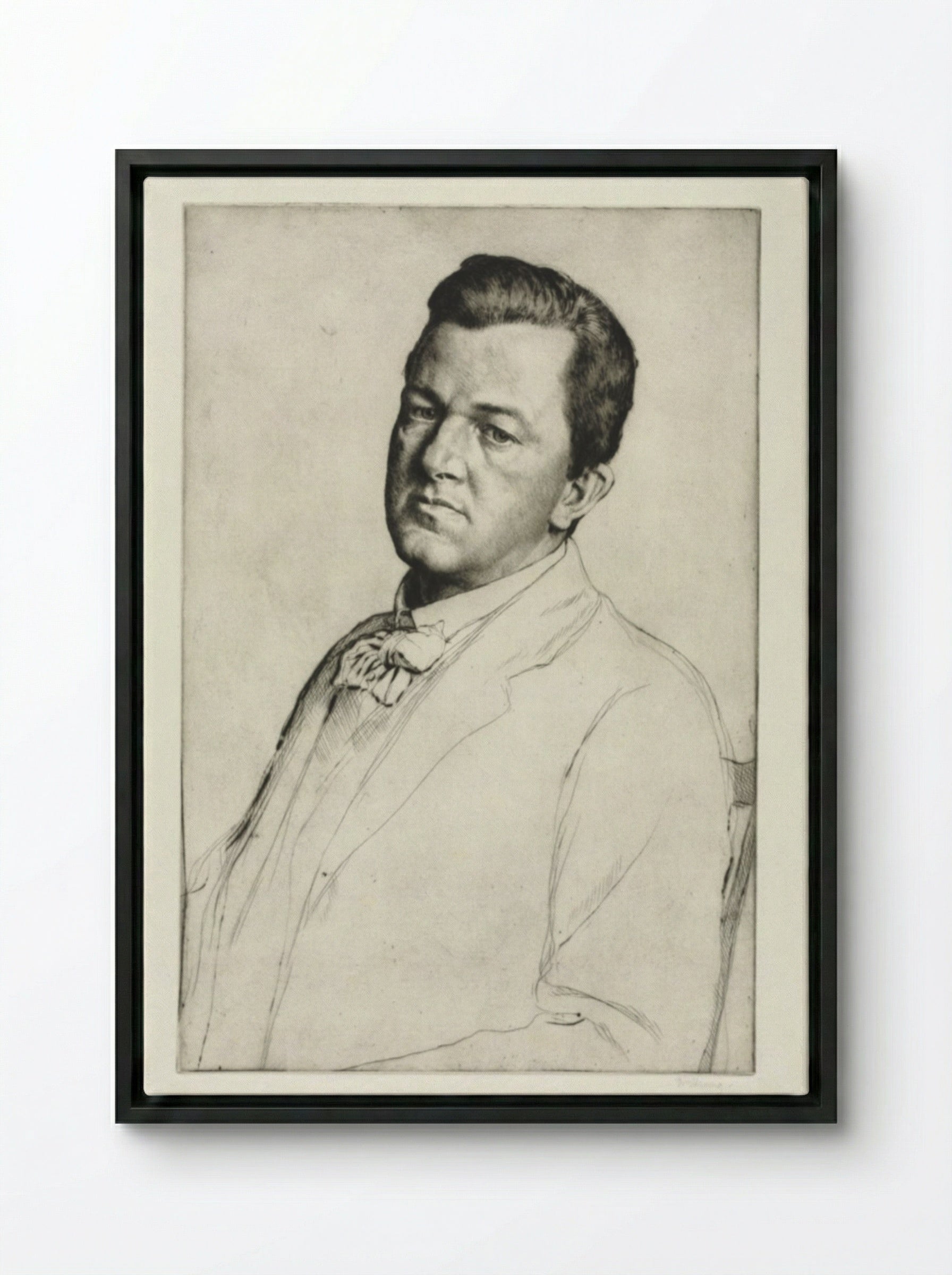 Sir Charles Holroyd - William Strang - Framed Canvas Black