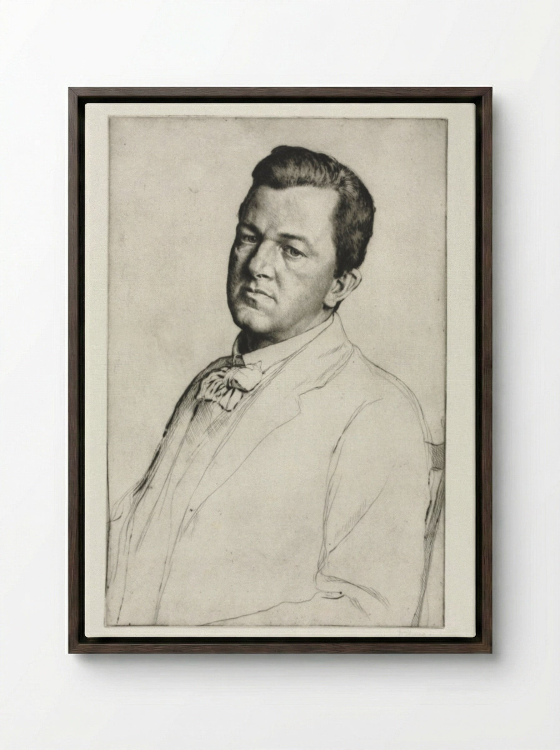 Sir Charles Holroyd - William Strang - Framed Canvas Dark Wood