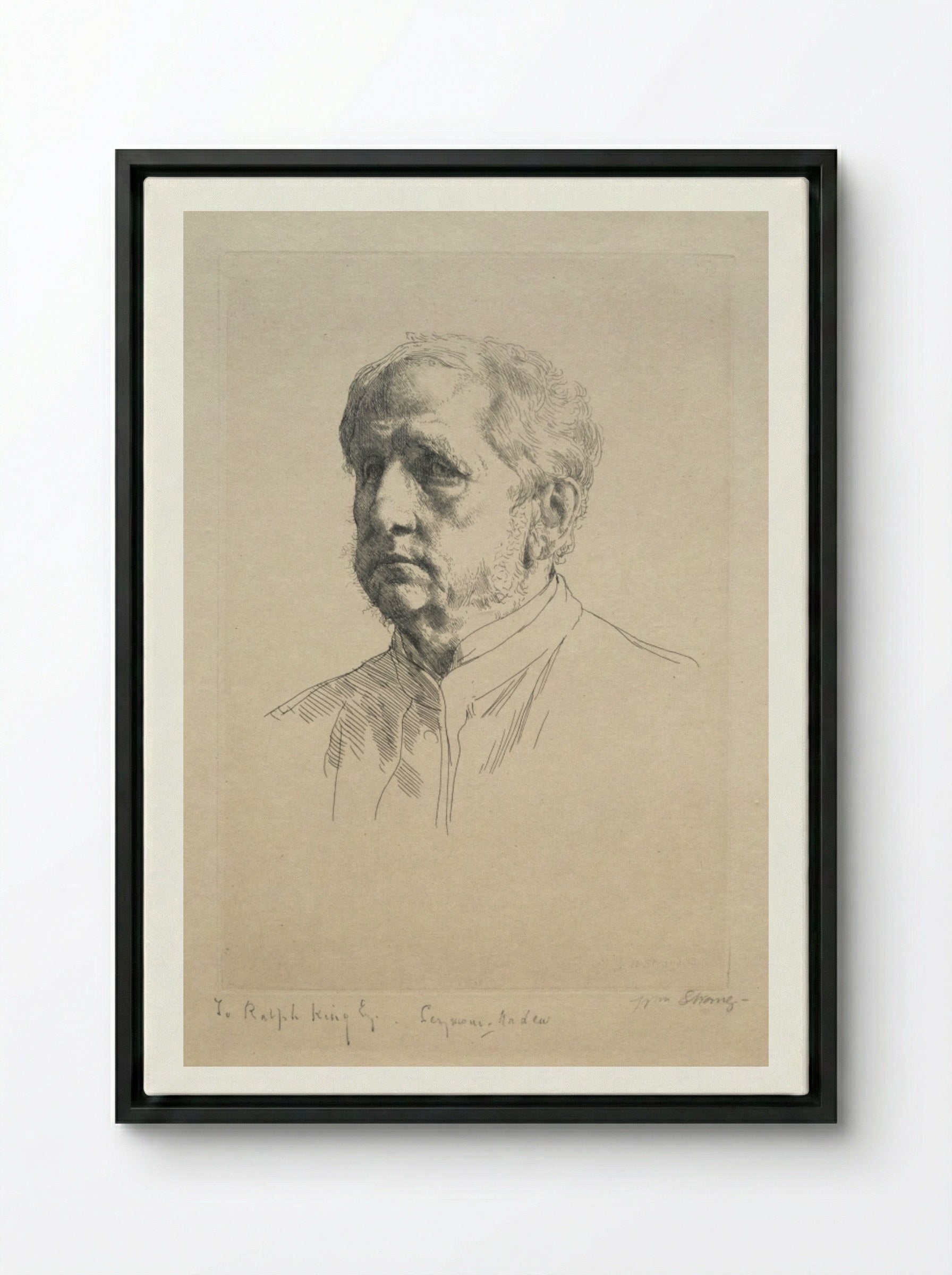 Sir Francis Seymour Haden - William Strang - Framed Canvas Black