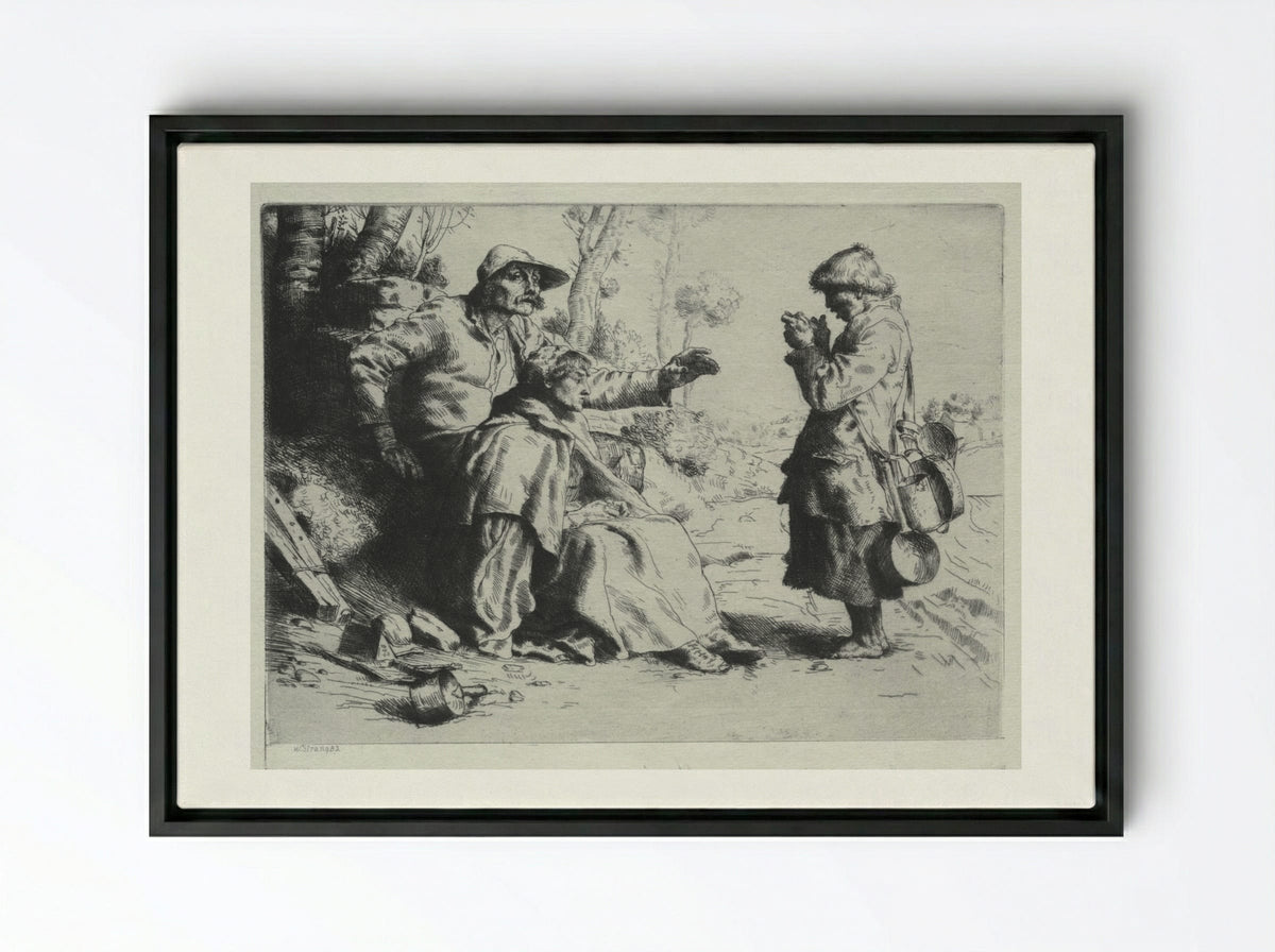 Tinkers - William Strang - Framed Canvas Black