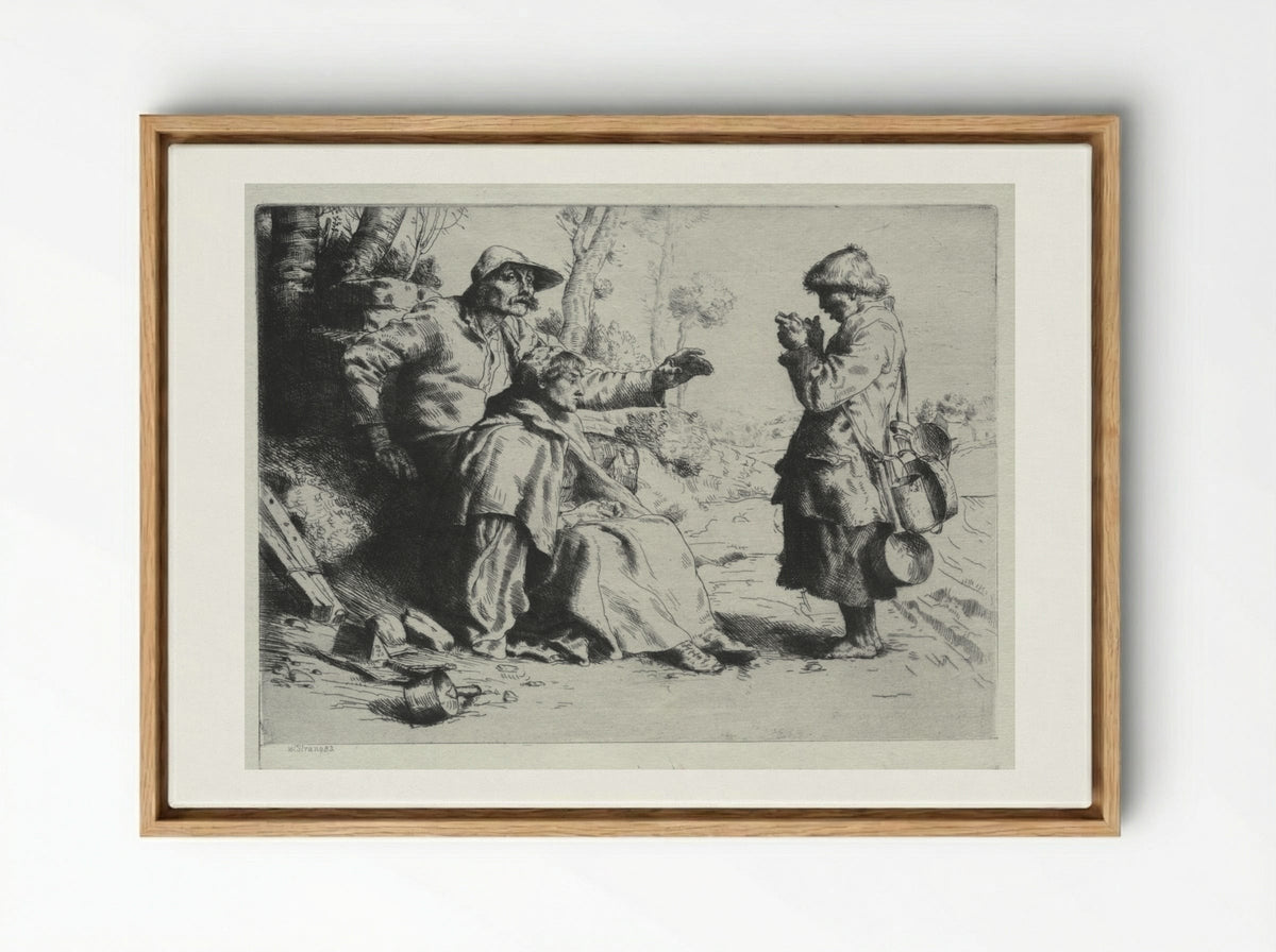Tinkers - William Strang - Framed Canvas Wood