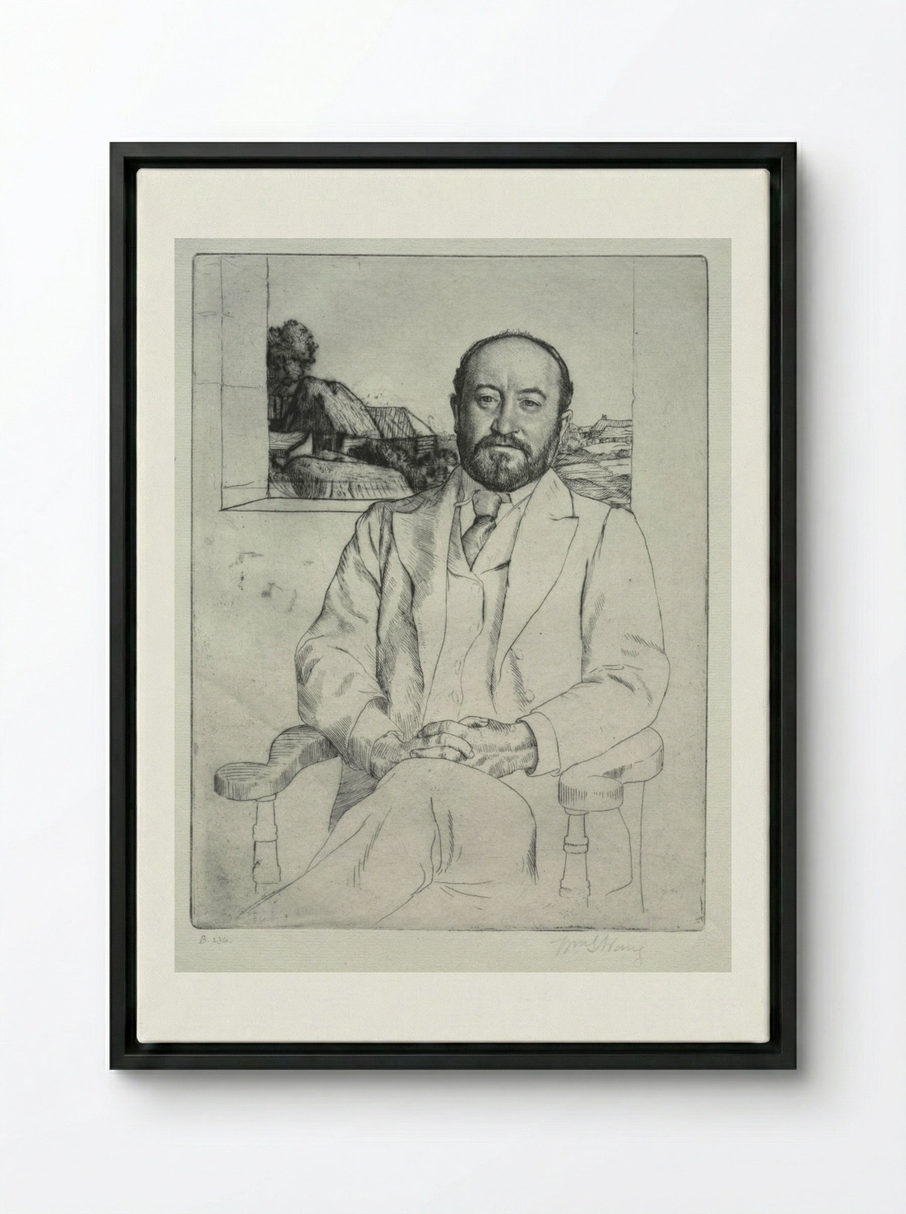 C. J. Knowles - William Strang - Framed Canvas Black