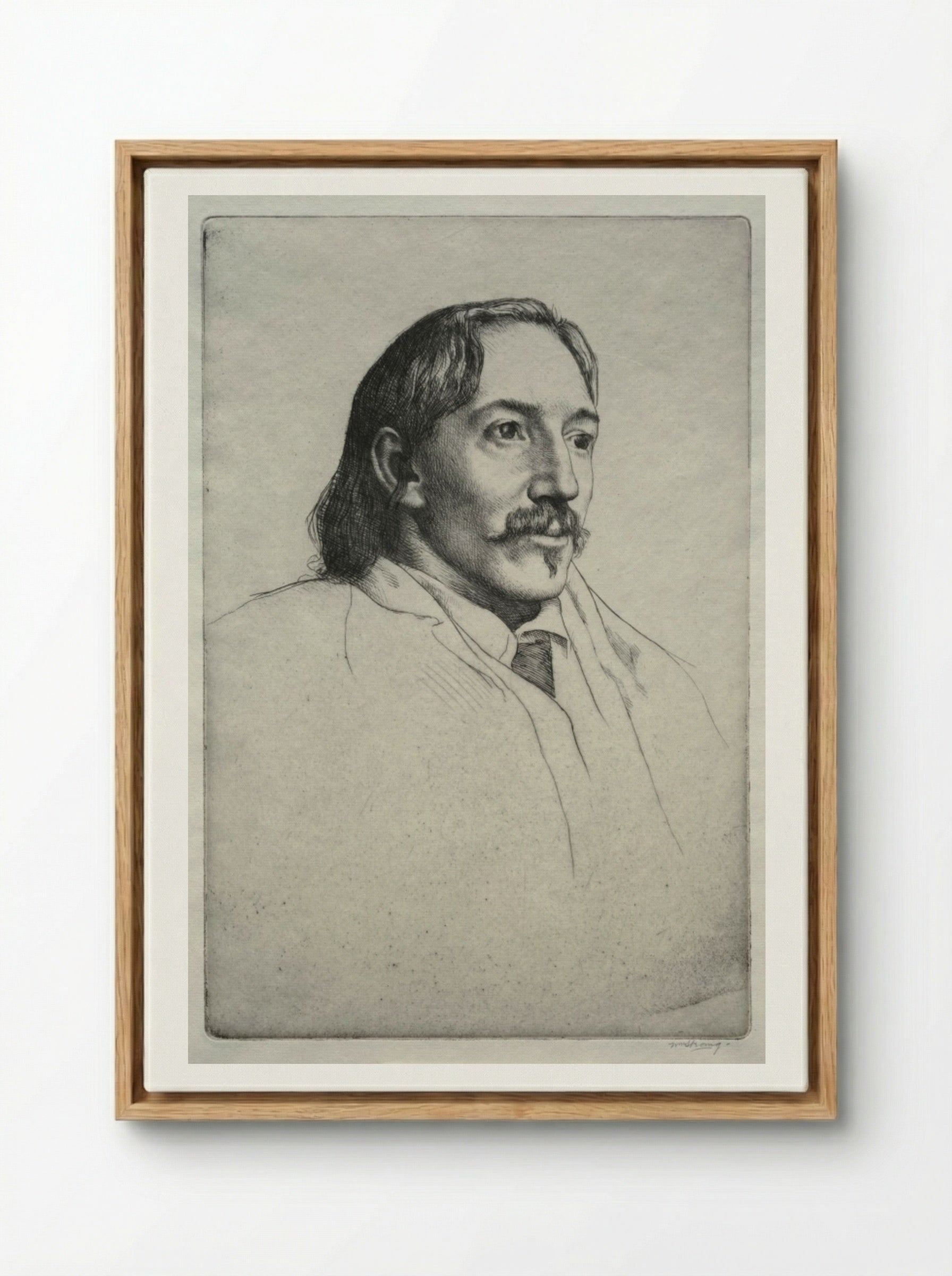 Robert Louis Balfour Stevenson - William Strang - Framed Canvas Wood