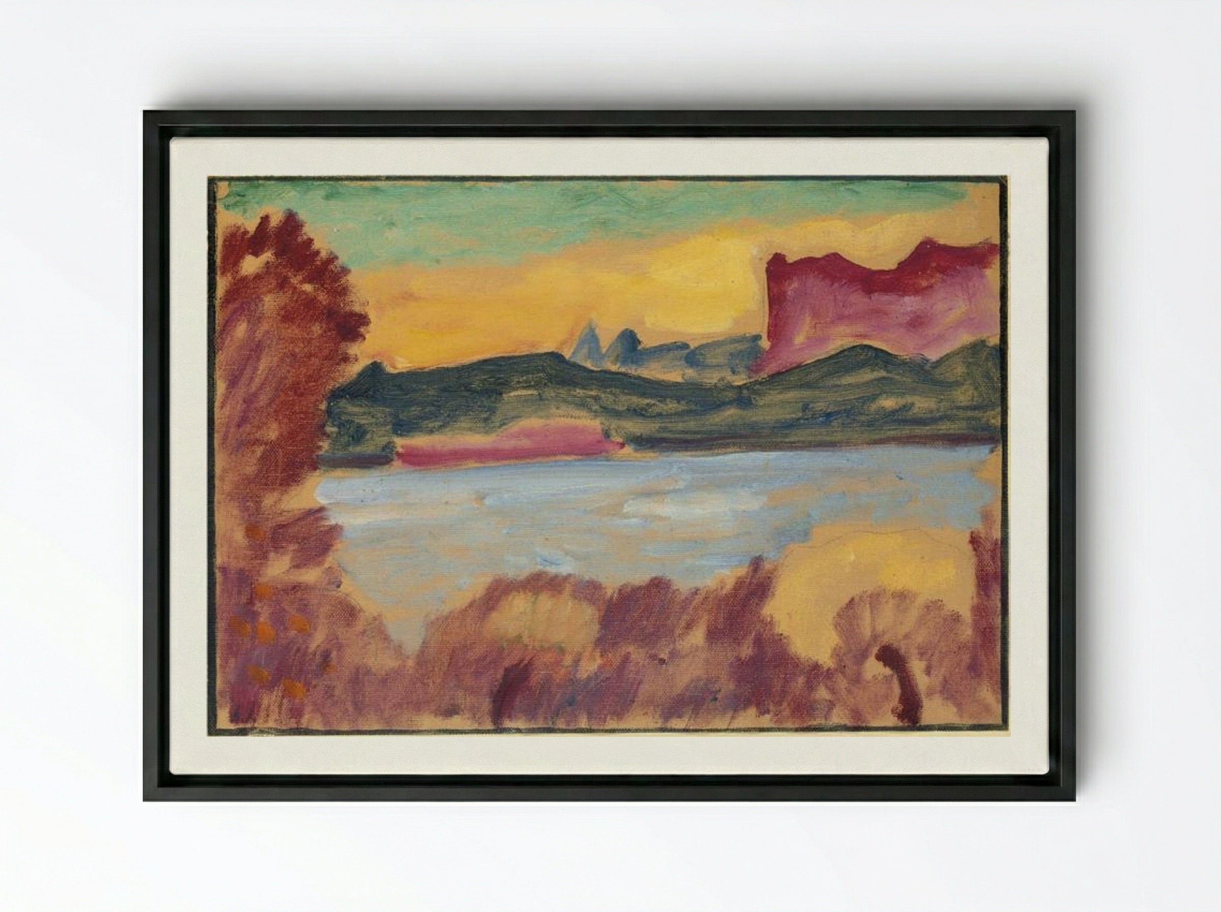 Landschaft, Genfer See - Alexej von Jawlensky - Framed Canvas Black