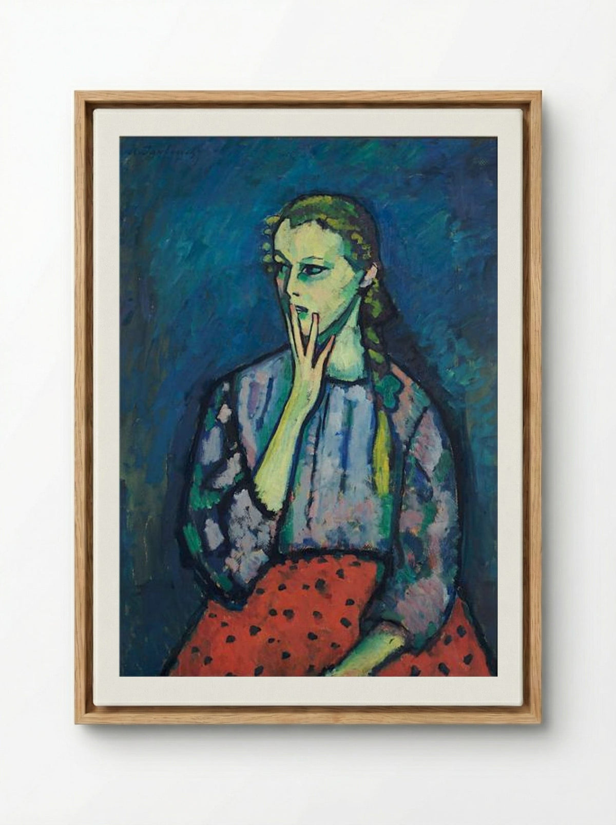 Portrait of a Girl - Alexej von Jawlensky - Framed Canvas Wood