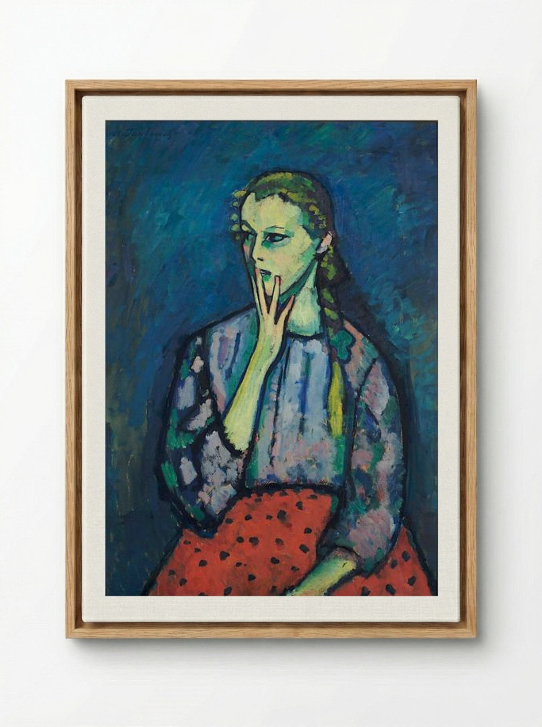 Portrait of a Girl - Alexej von Jawlensky - Framed Canvas Wood