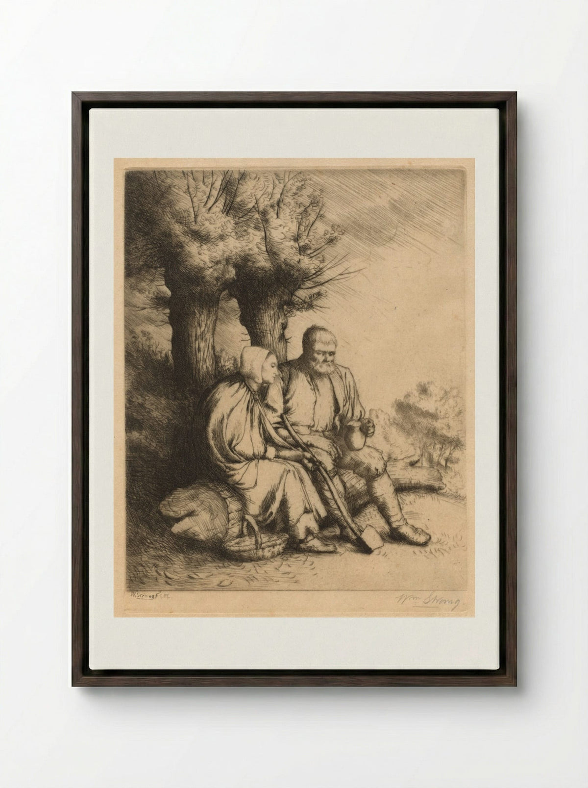 The Woodman - William Strang - Framed Canvas Dark Wood