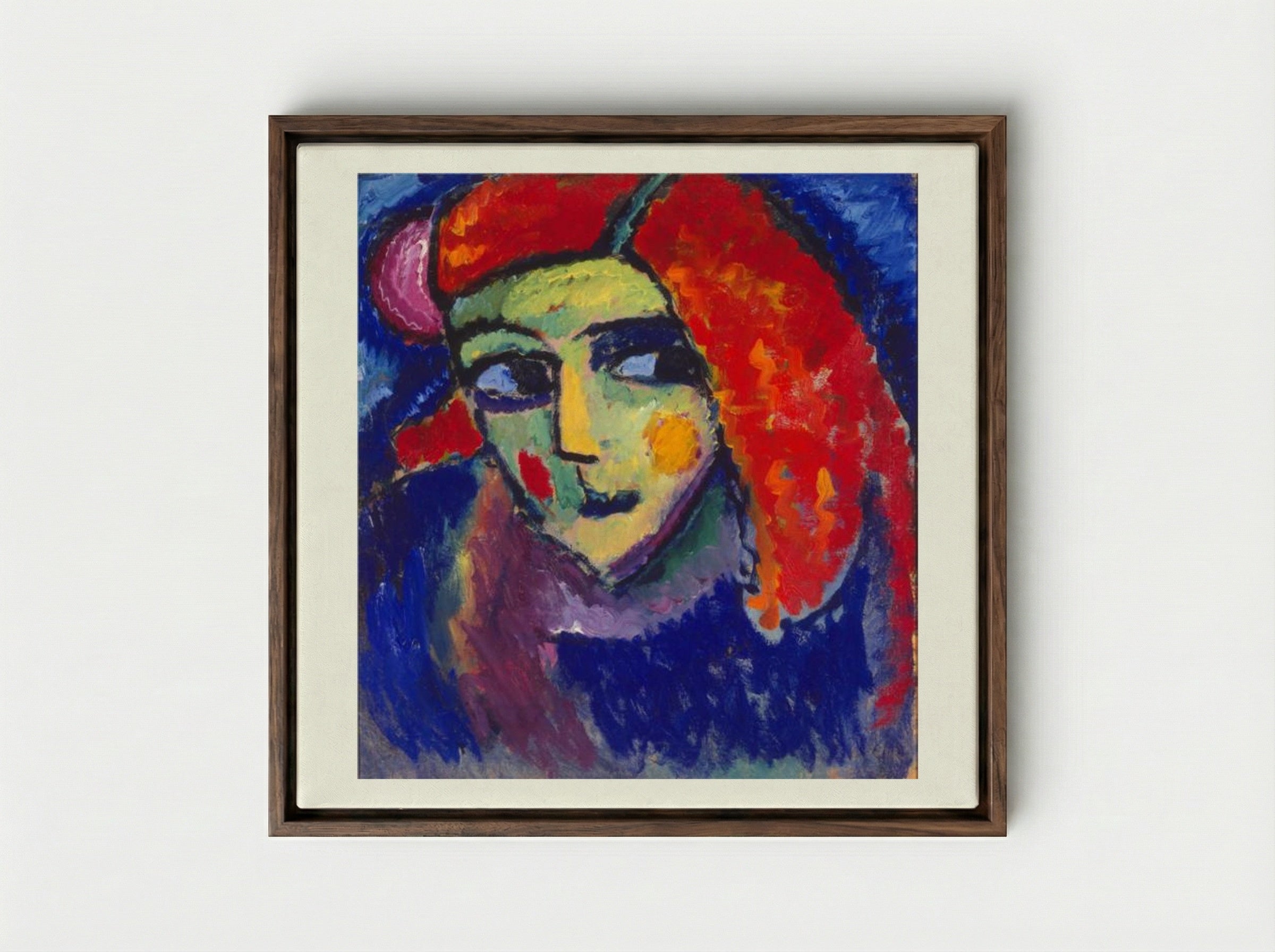 Pale Woman with Red Hair - Alexej von Jawlensky - Framed Canvas Dark Wood