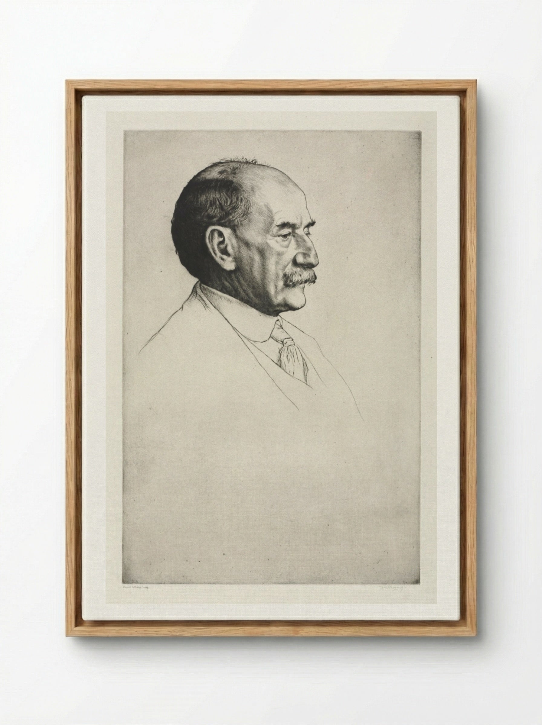 Thomas Hardy, Facing Right - William Strang - Framed Canvas Wood