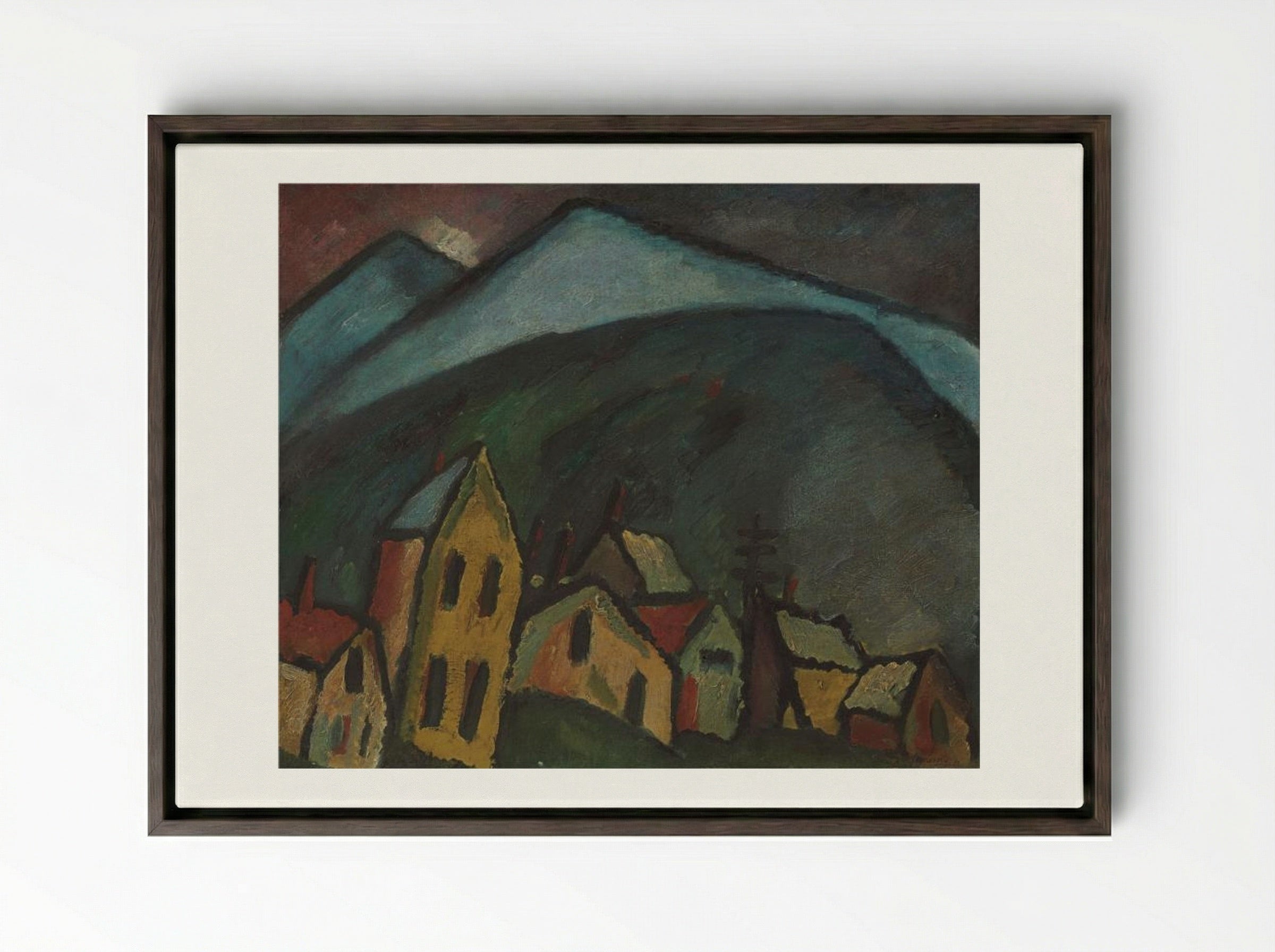 Berglandschaft mit Häusern - Alexej von Jawlensky - Framed Canvas Dark Wood