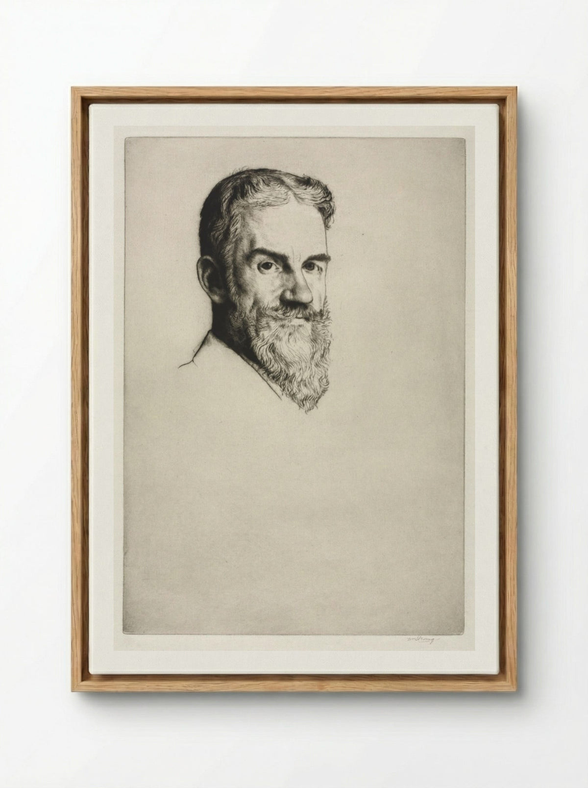 George Bernard Shaw - William Strang - Framed Canvas Wood