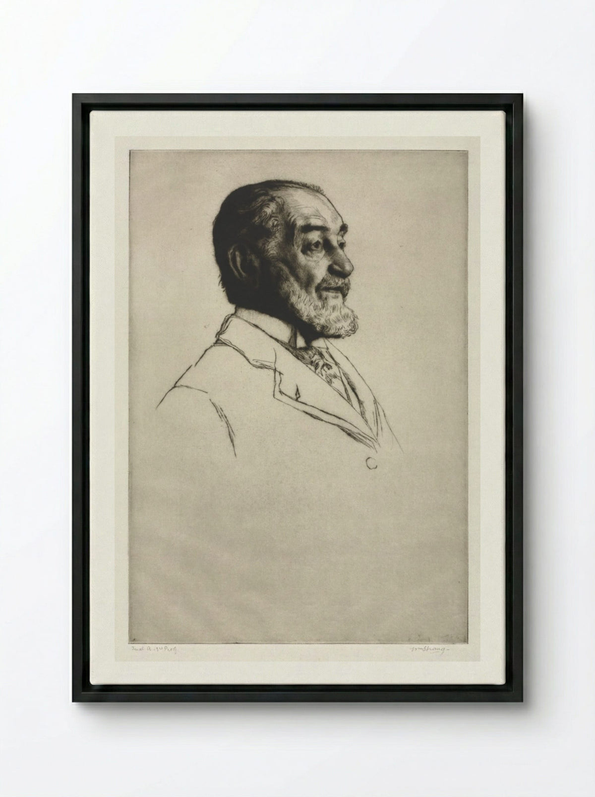 Frederick Harrison - William Strang - Framed Canvas Black