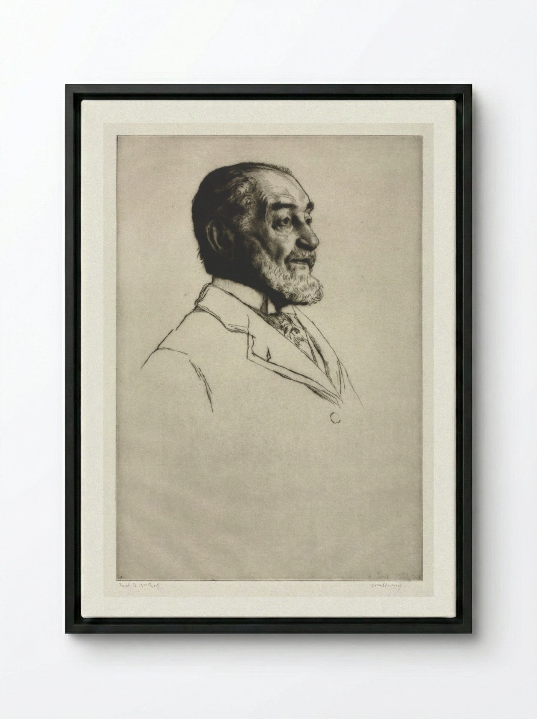 Frederick Harrison - William Strang - Framed Canvas Black