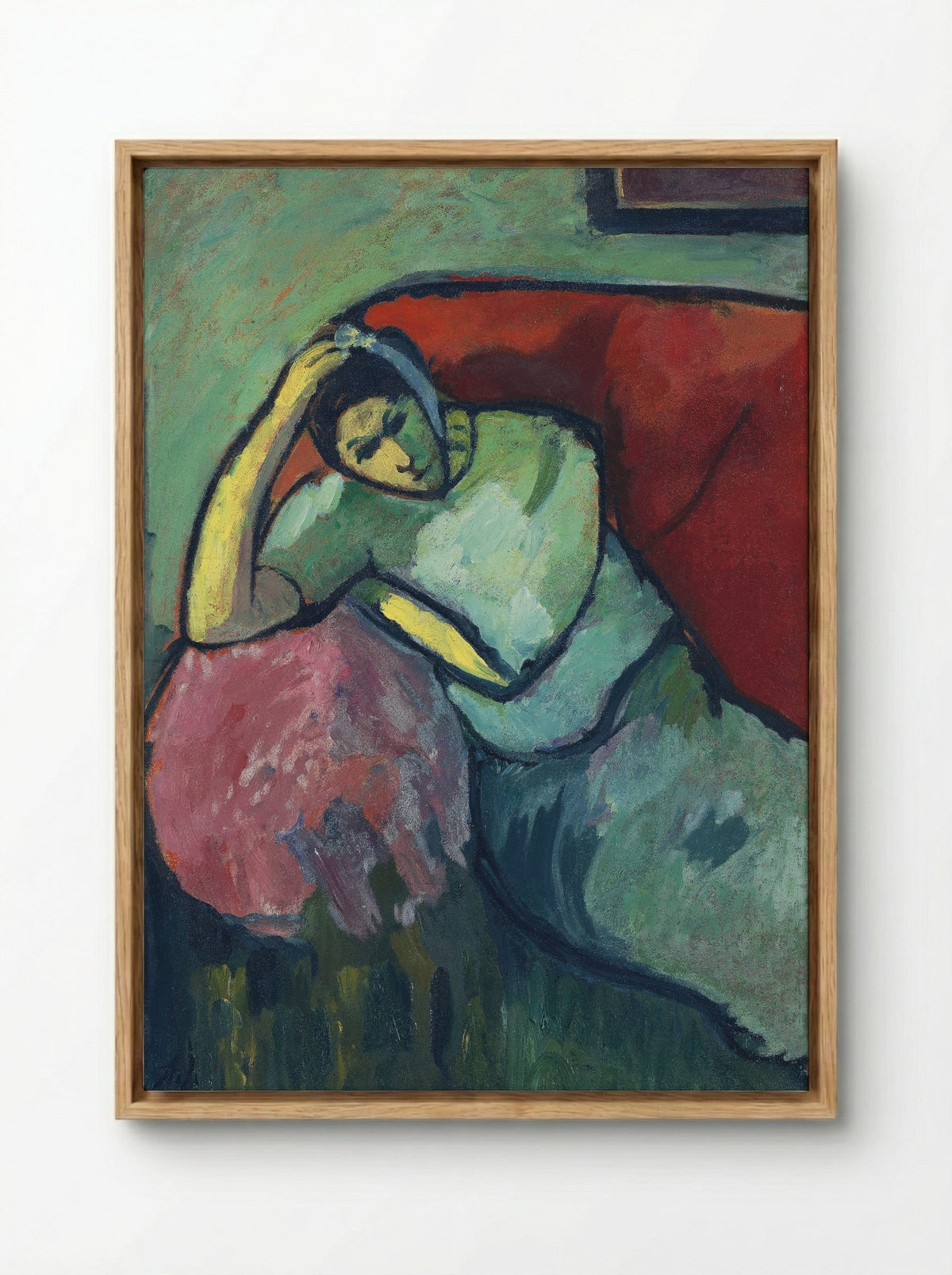 Sitzende Frau - Alexej von Jawlensky - Framed Canvas Wood