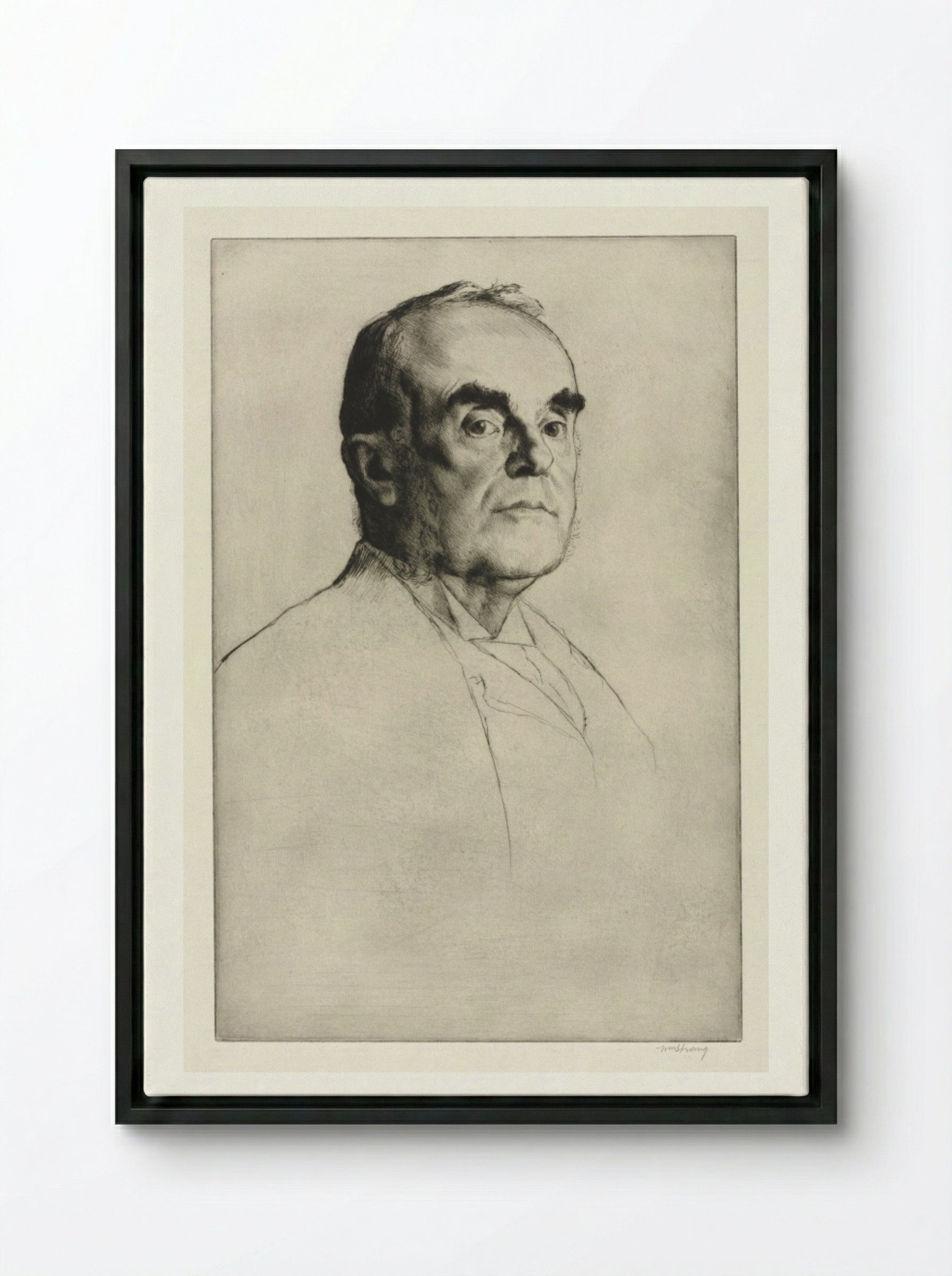 James E. Christie - William Strang - Framed Canvas Black