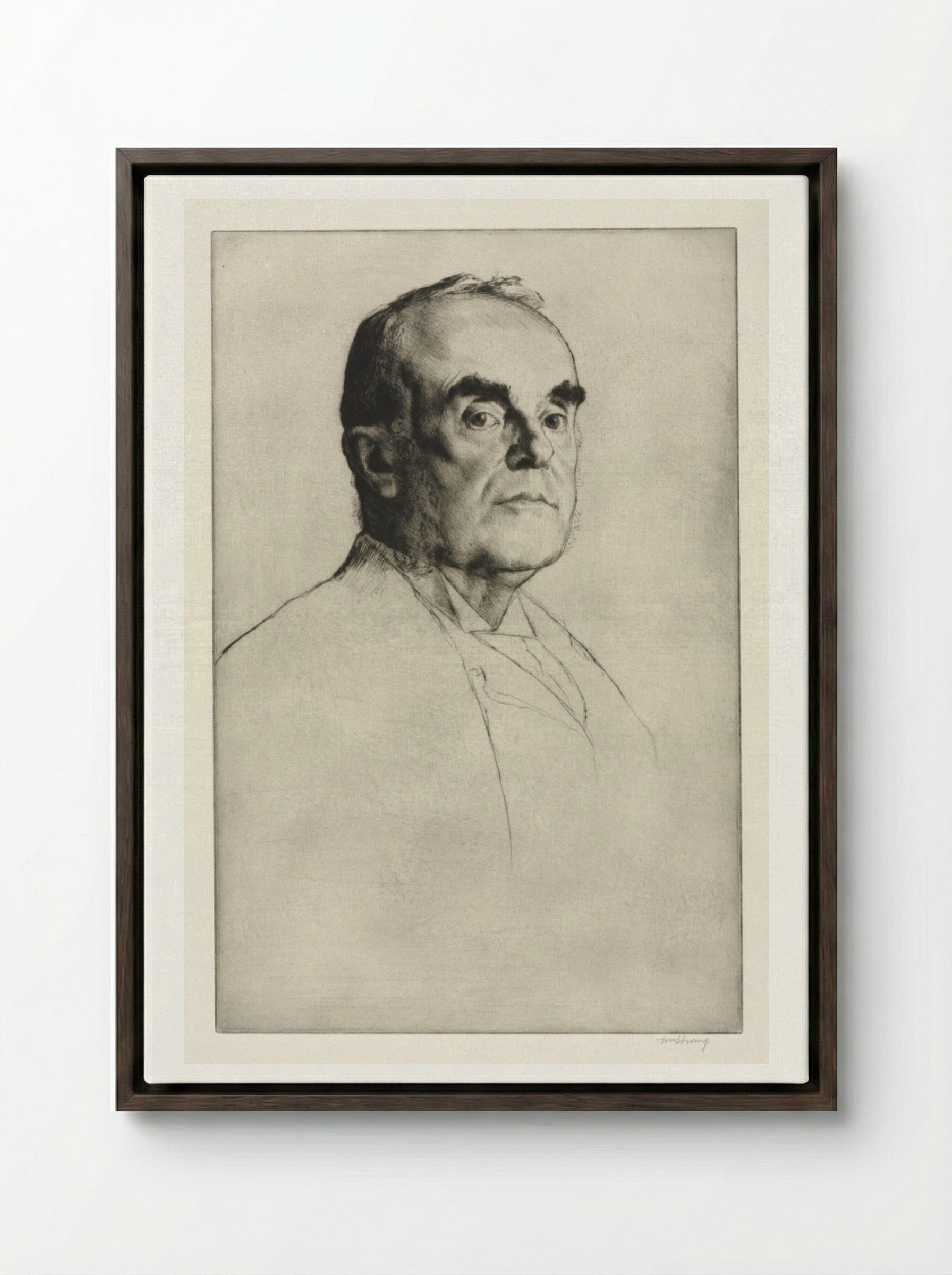 James E. Christie - William Strang - Framed Canvas Dark Wood