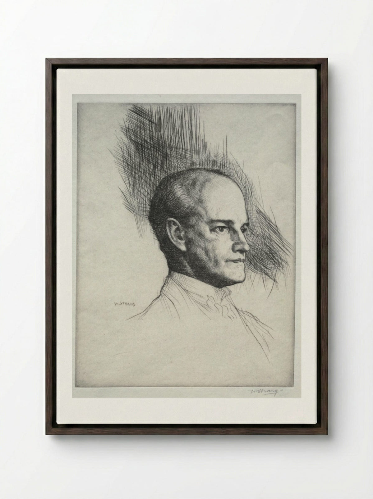 John Galsworthy - William Strang - Framed Canvas Dark Wood