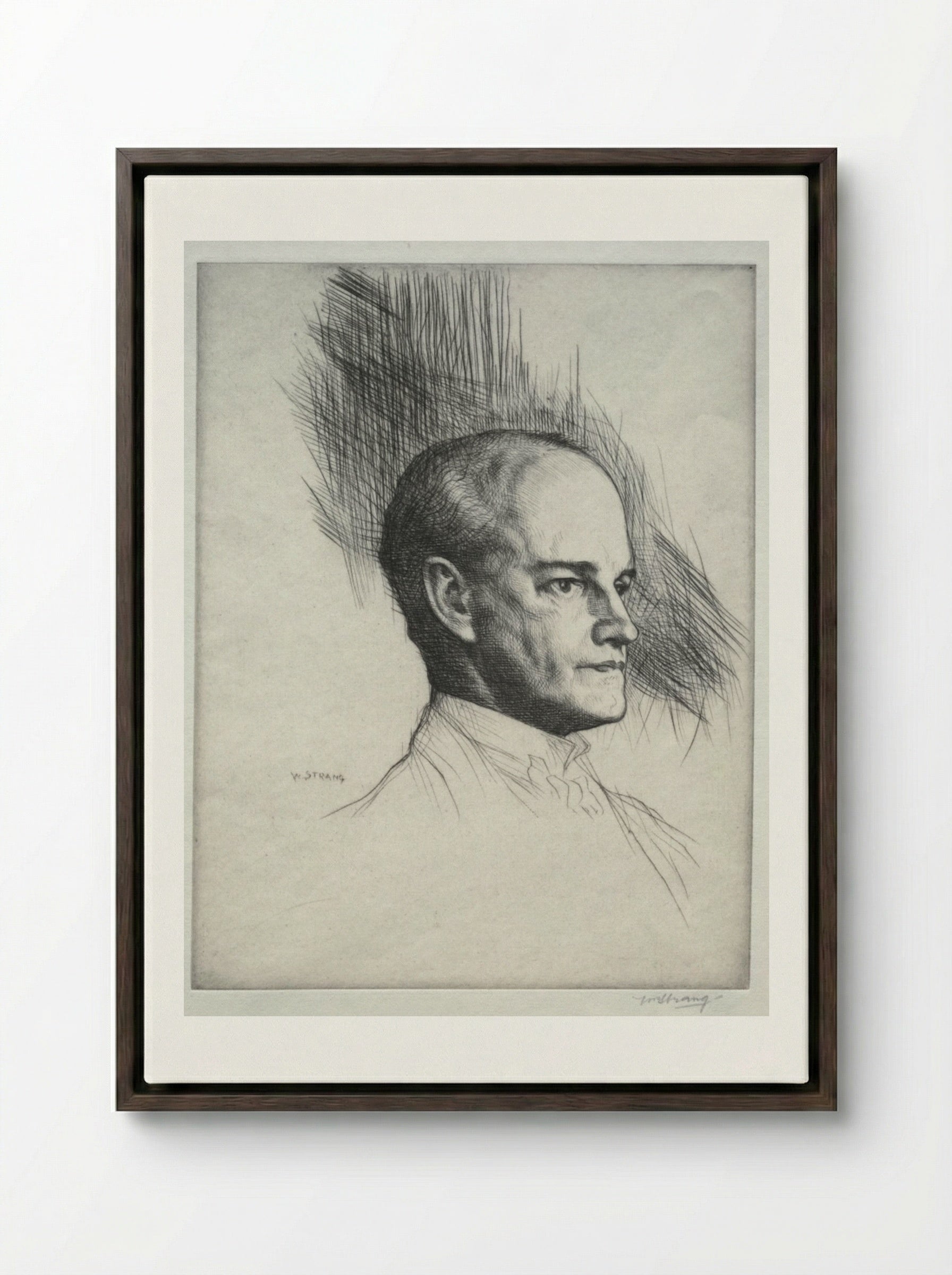 John Galsworthy - William Strang - Framed Canvas Dark Wood