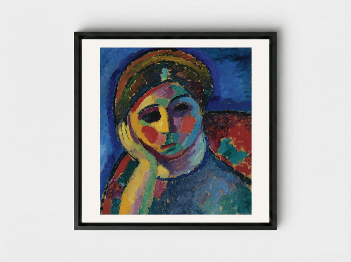 The Thinking Woman - Alexej von Jawlensky - Framed Canvas Black