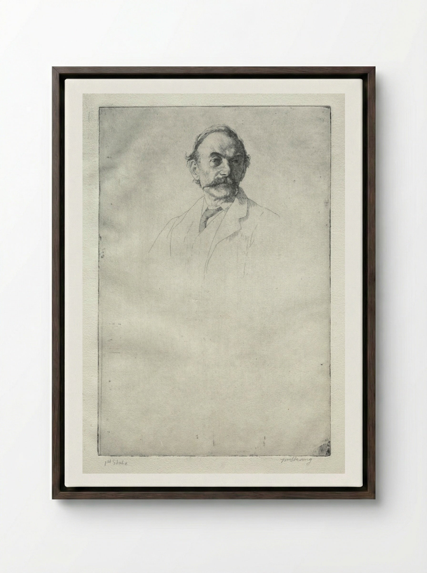 Thomas Hardy, No. 1 - William Strang - Framed Canvas Dark Wood